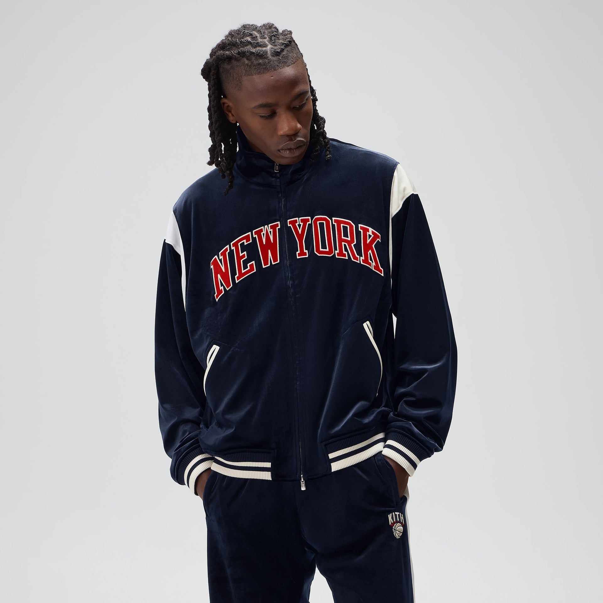Kith for the New York Knicks Velour Track Jacket - Nocturnal