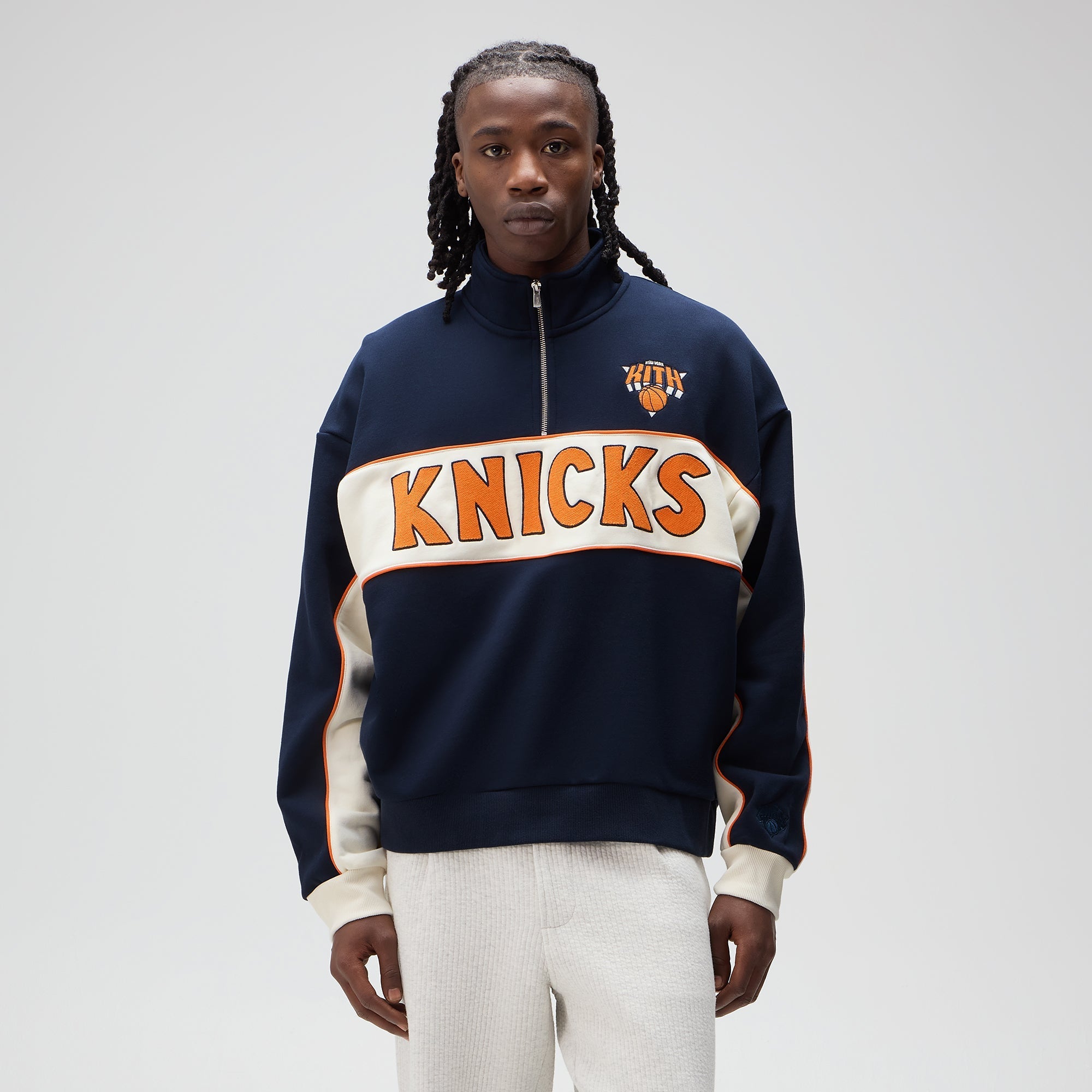 Kith for the New York Knicks Coach Vintage Nelson Quarter Zip - Noctur