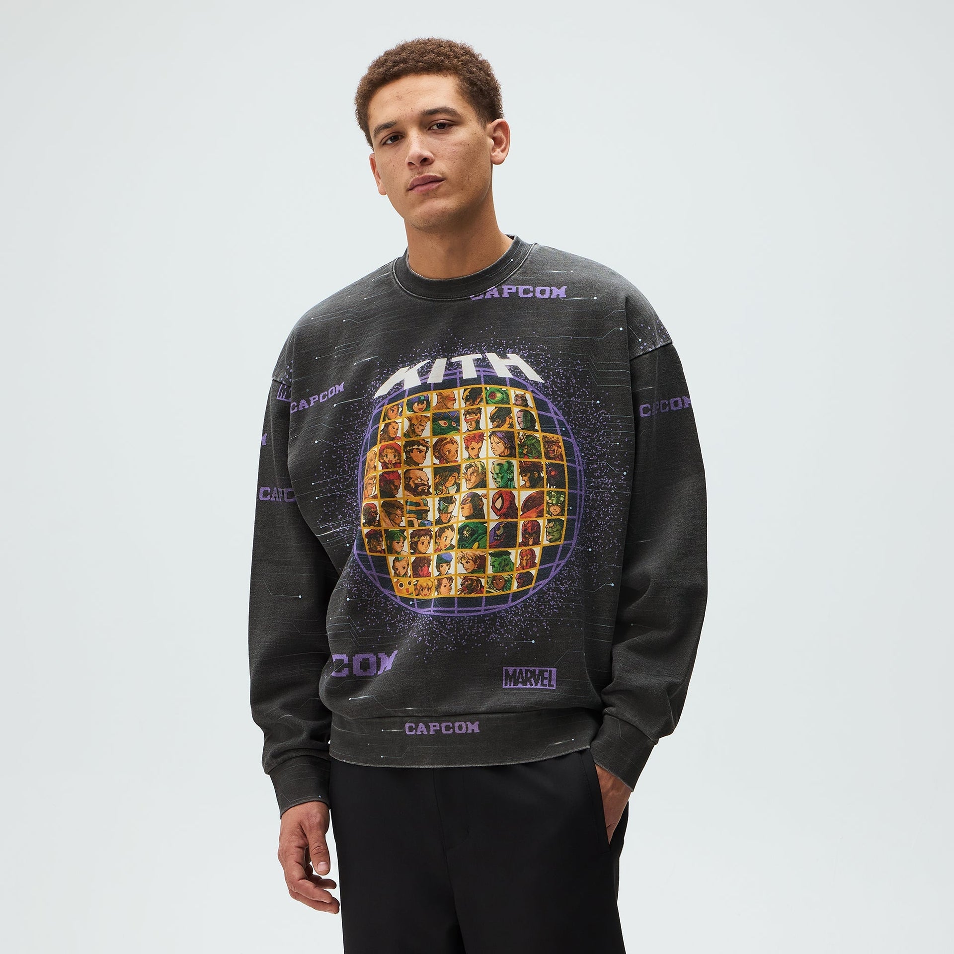 Marvel vs. Capcom | Kith Character Select Vintage Nelson Crewneck - Black