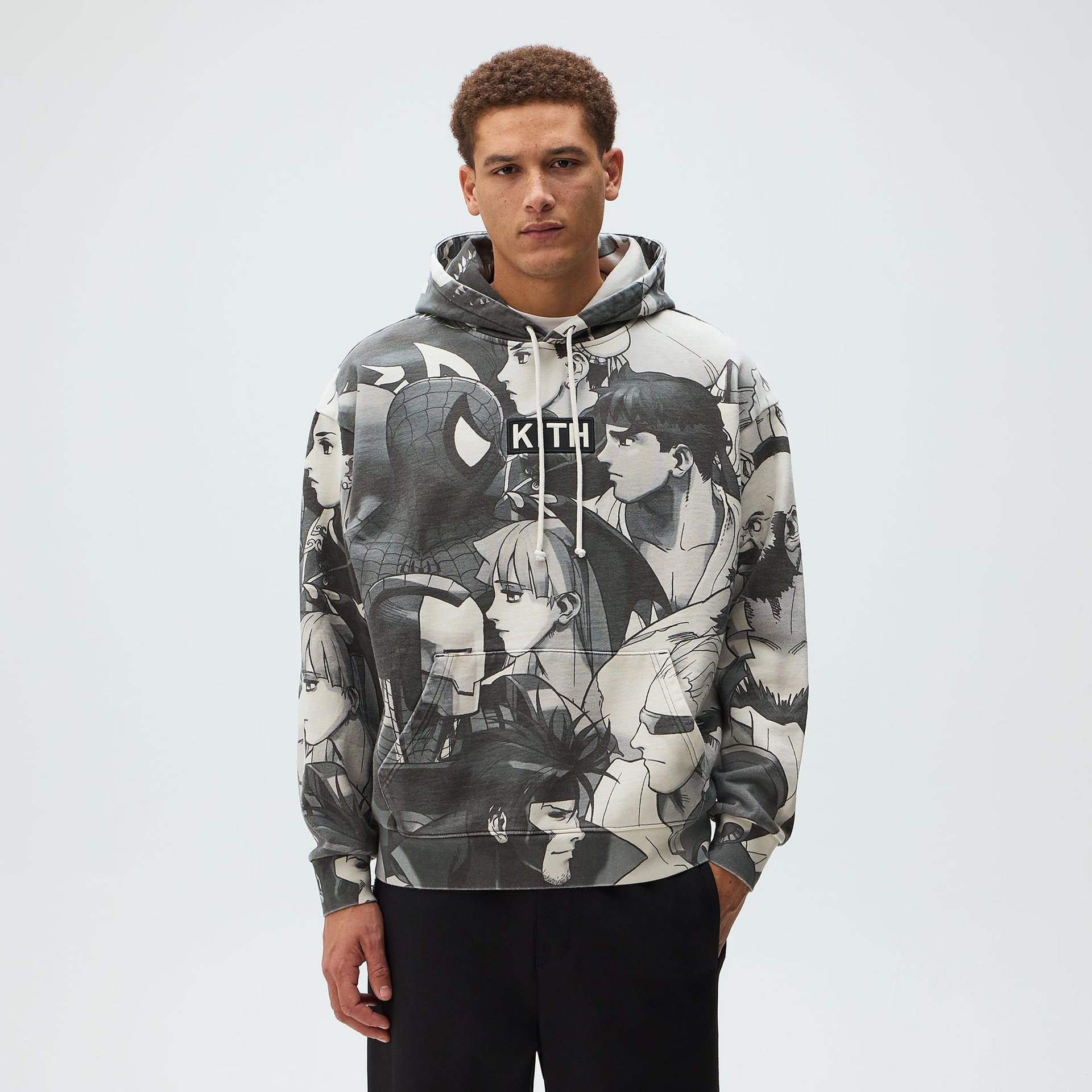 Marvel vs. Capcom | Kith Fighter All-Over Printed Vintage Nelson Hoodie - Sandrift