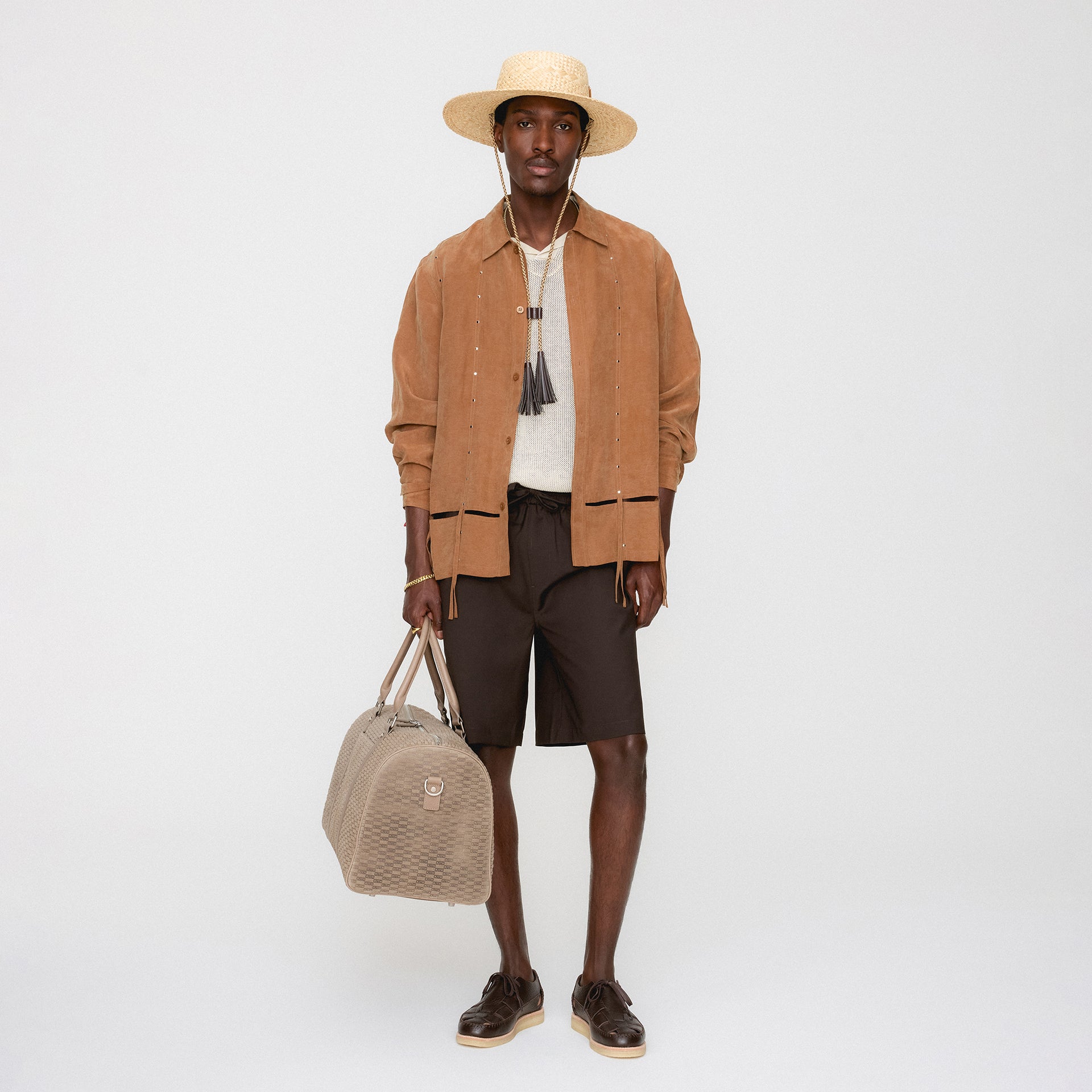 &Kin Ribbon Long Sleeve Boxy Collared Overshirt - Modsy