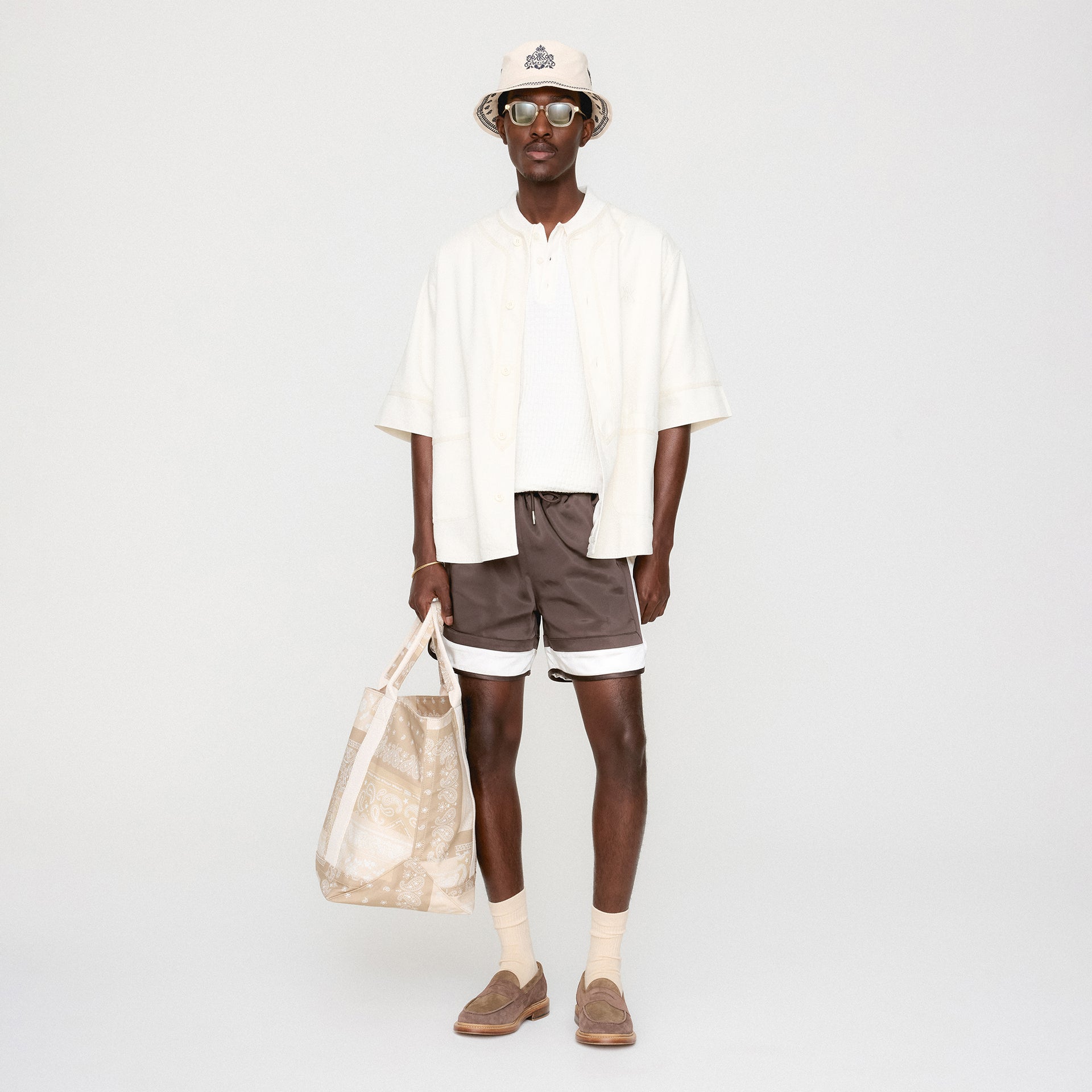 Kith Washed Denim Willis Baseball Shirt - Sandrift