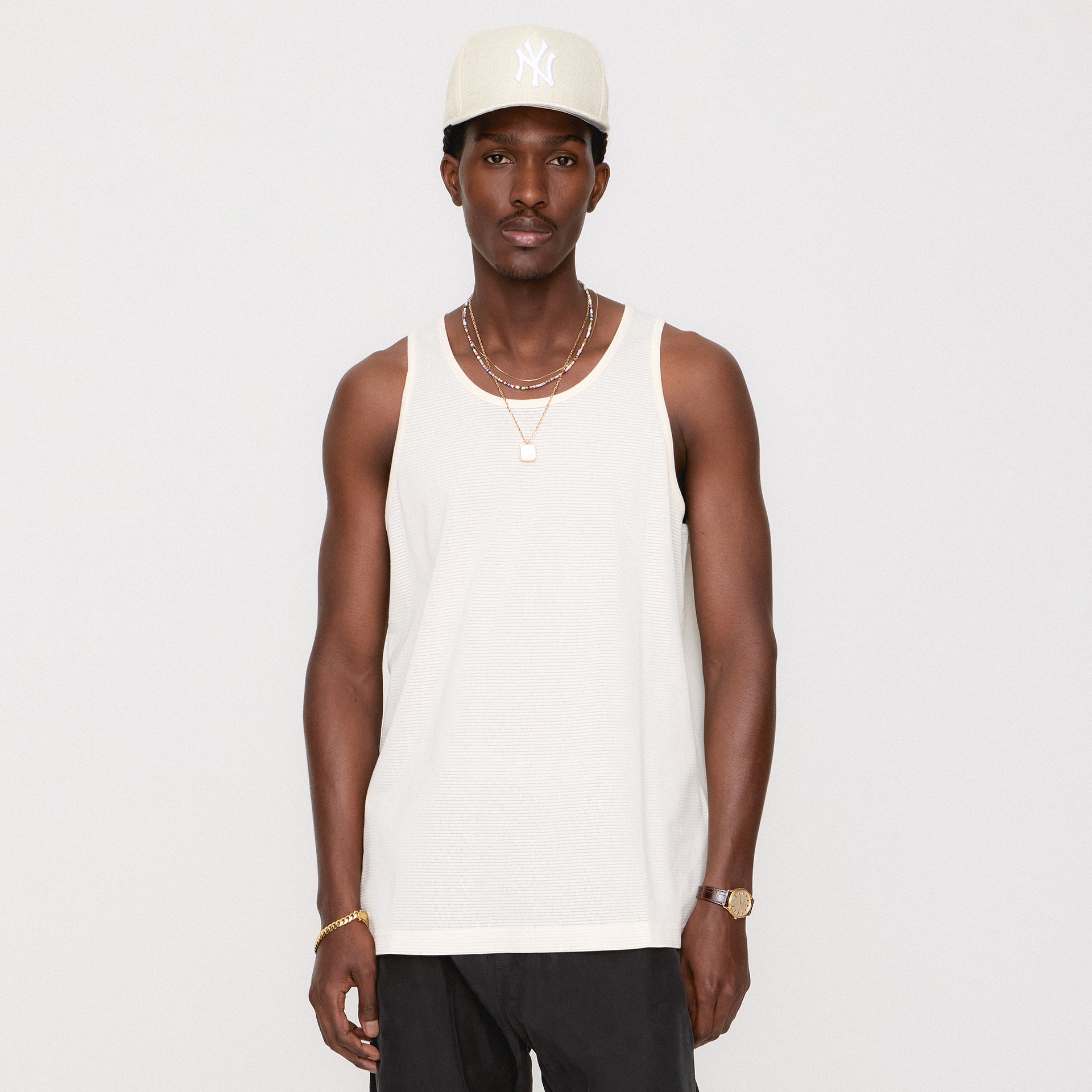 Kith Pointelle Mesh Spencer Tank - Sandrift