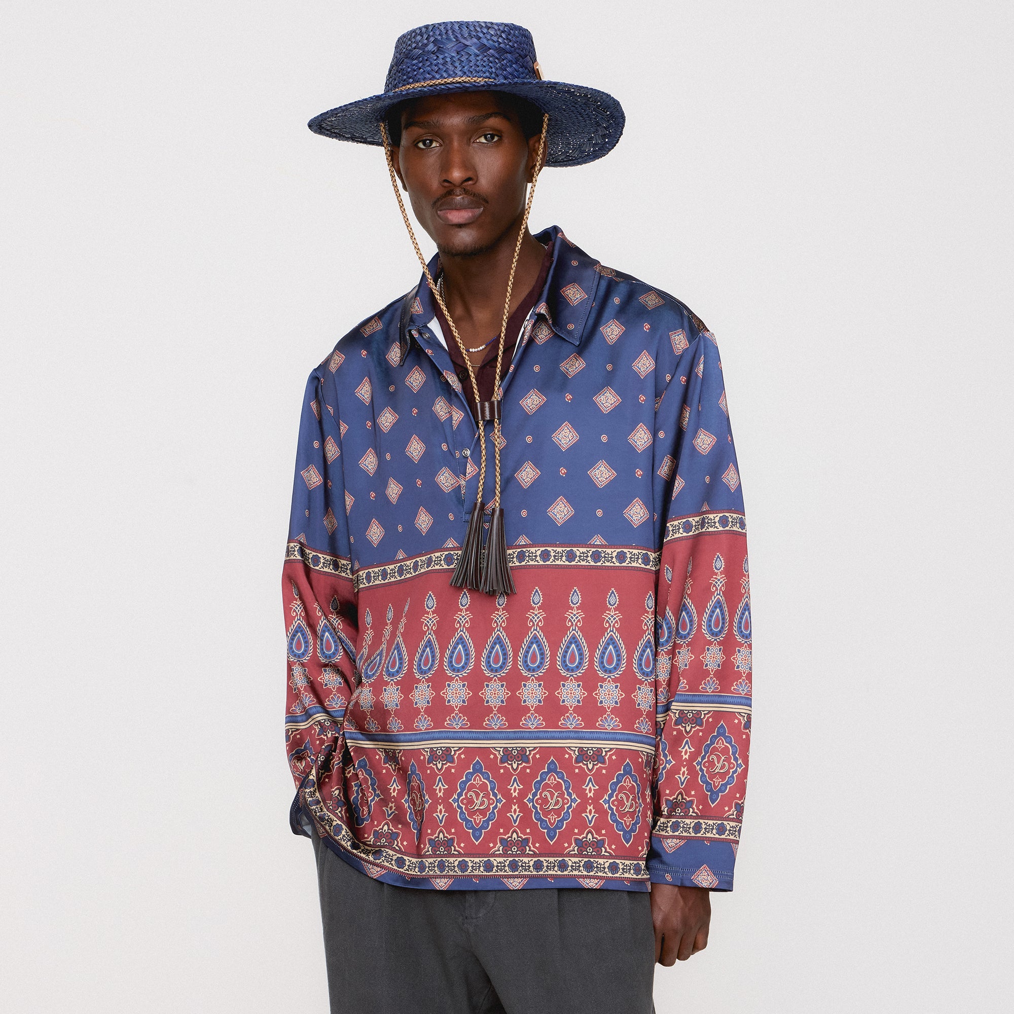トップス KITH 22SS Printed Sullivan Shirt Gi Silk Kith Striped Poplin Sullivan Gi Shirt White Men's - SS22 - US
