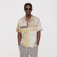 Kith Panelled Bandana Thompson Camp Collar Shirt - Sandrift