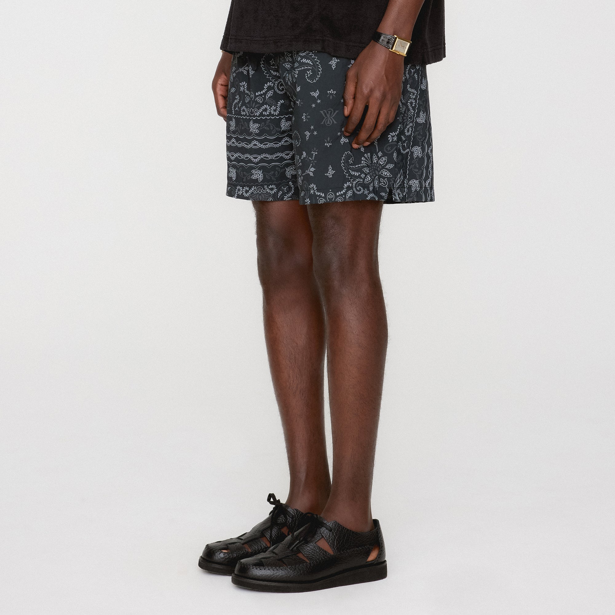 Kith Panelled Bandana Ashton Swim Short - Black