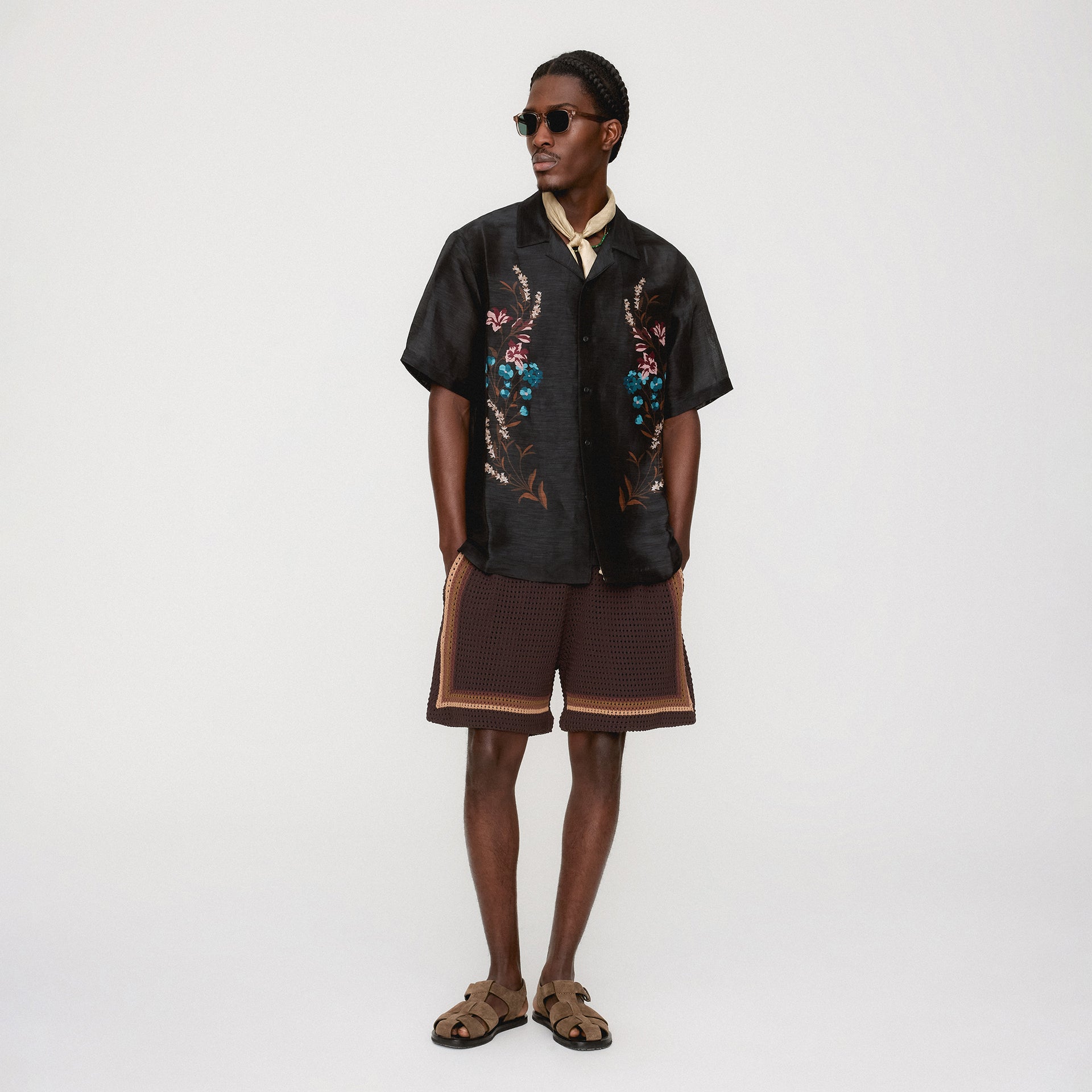Kith Linen Thompson Camp Collar Shirt - Black