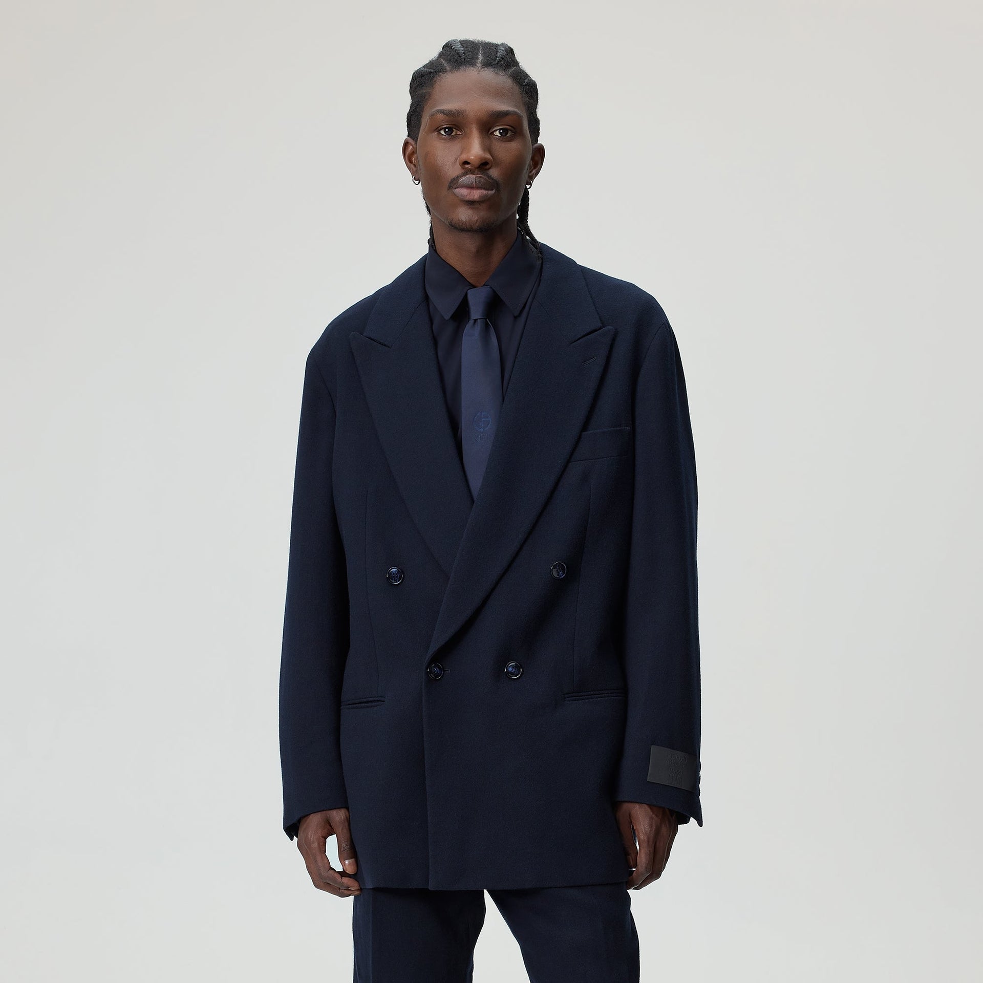Giorgio Armani & Kith &Kin The Traveller Virgin Wool Double-Breasted Jacket - Ink - PH