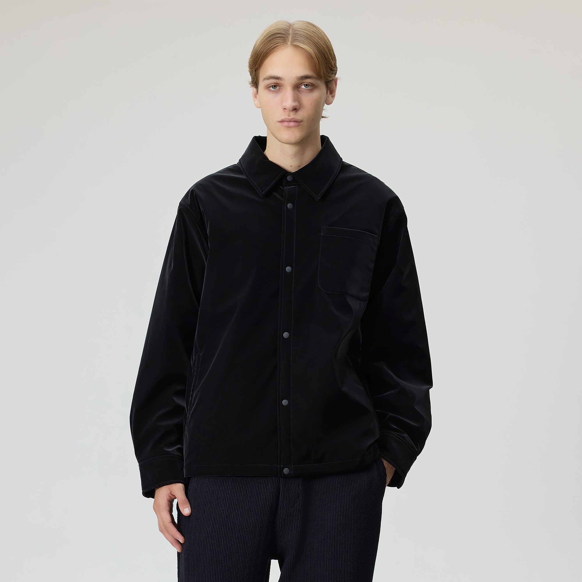 Kith Sueded Tech Brixton Puffed Shirt Jacket - Black