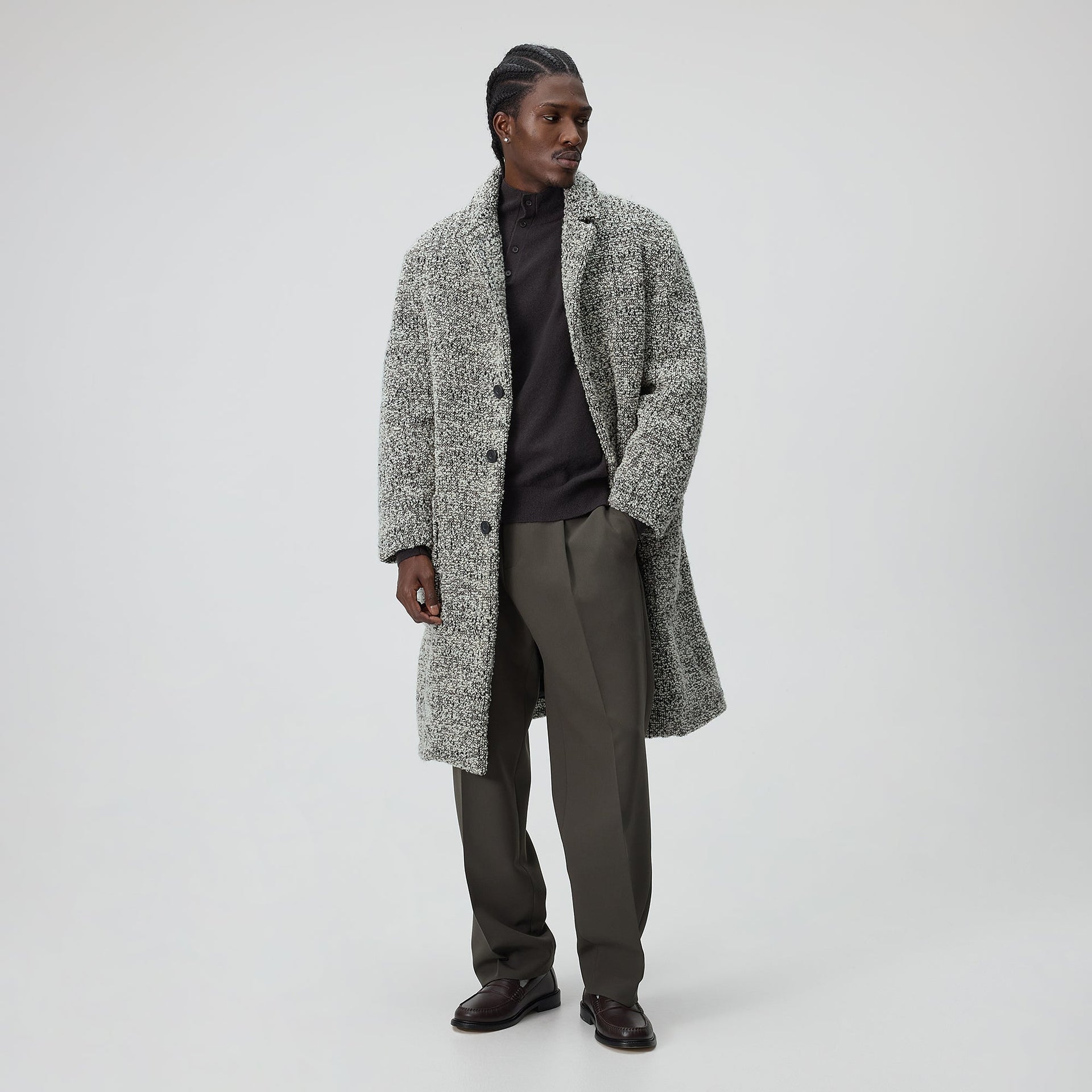 &Kin Plush Boucle Bergen Coat - Hallow - PH