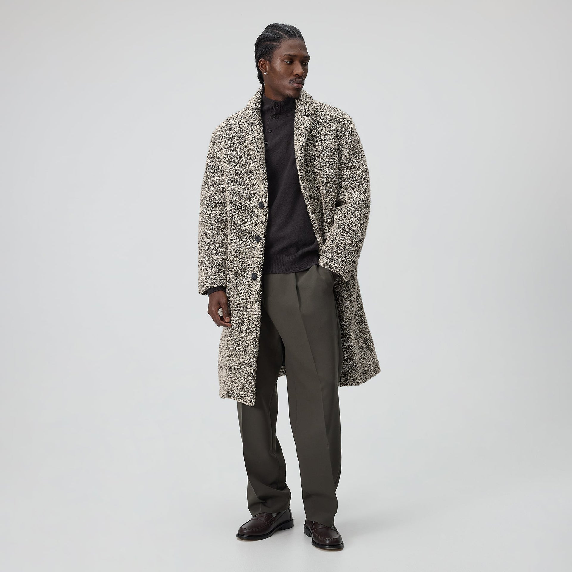 &Kin Plush Boucle Bergen Coat - Hallow - PH