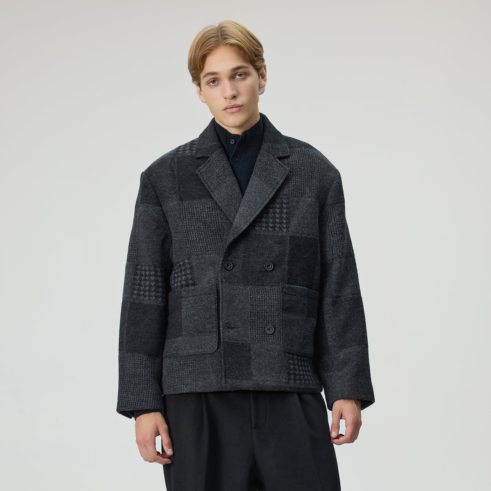 Kith Patchwork Wool Raya Blazer - Shadow - PH