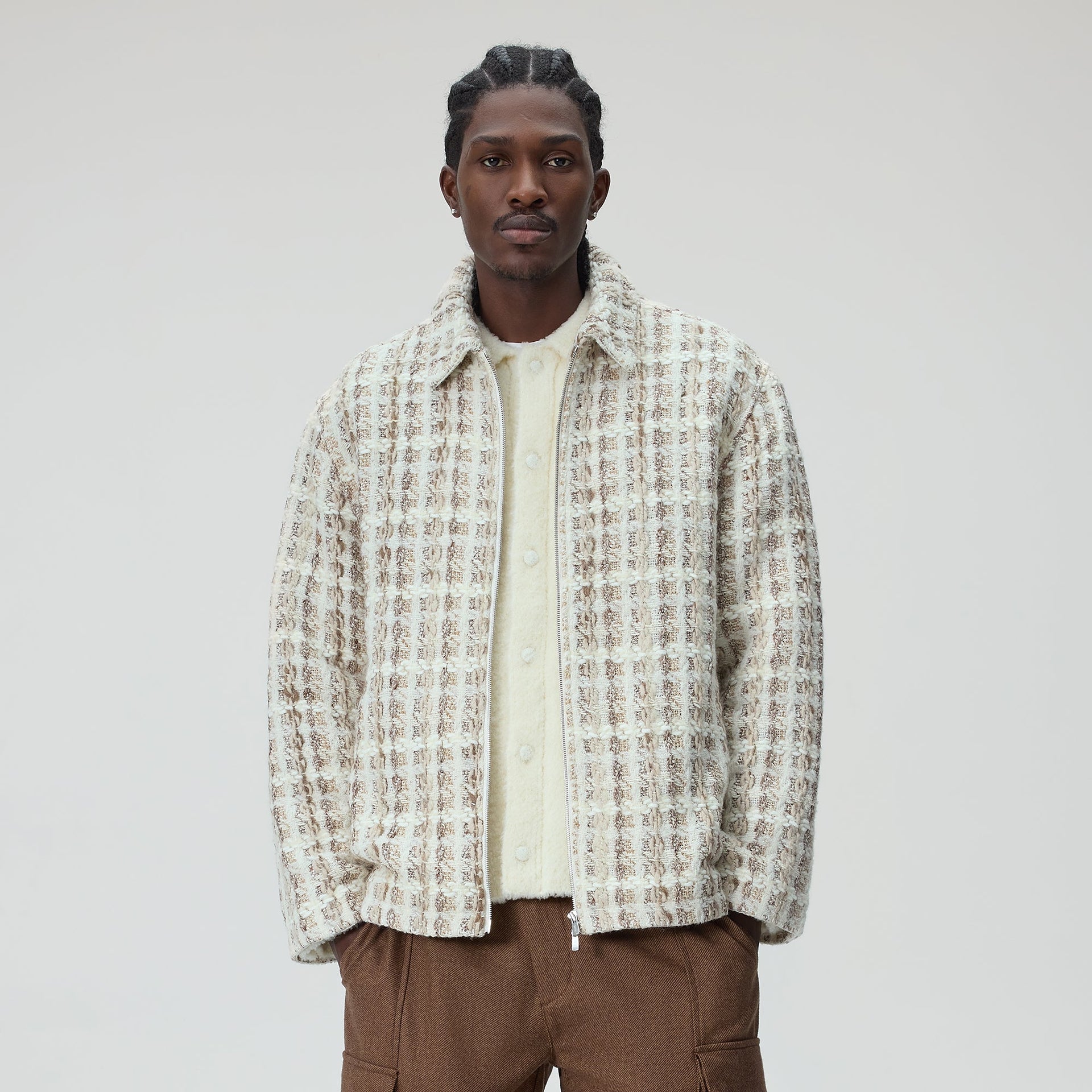 Kith Windowpane Tweed Coaches Jacket - Hallow - PH
