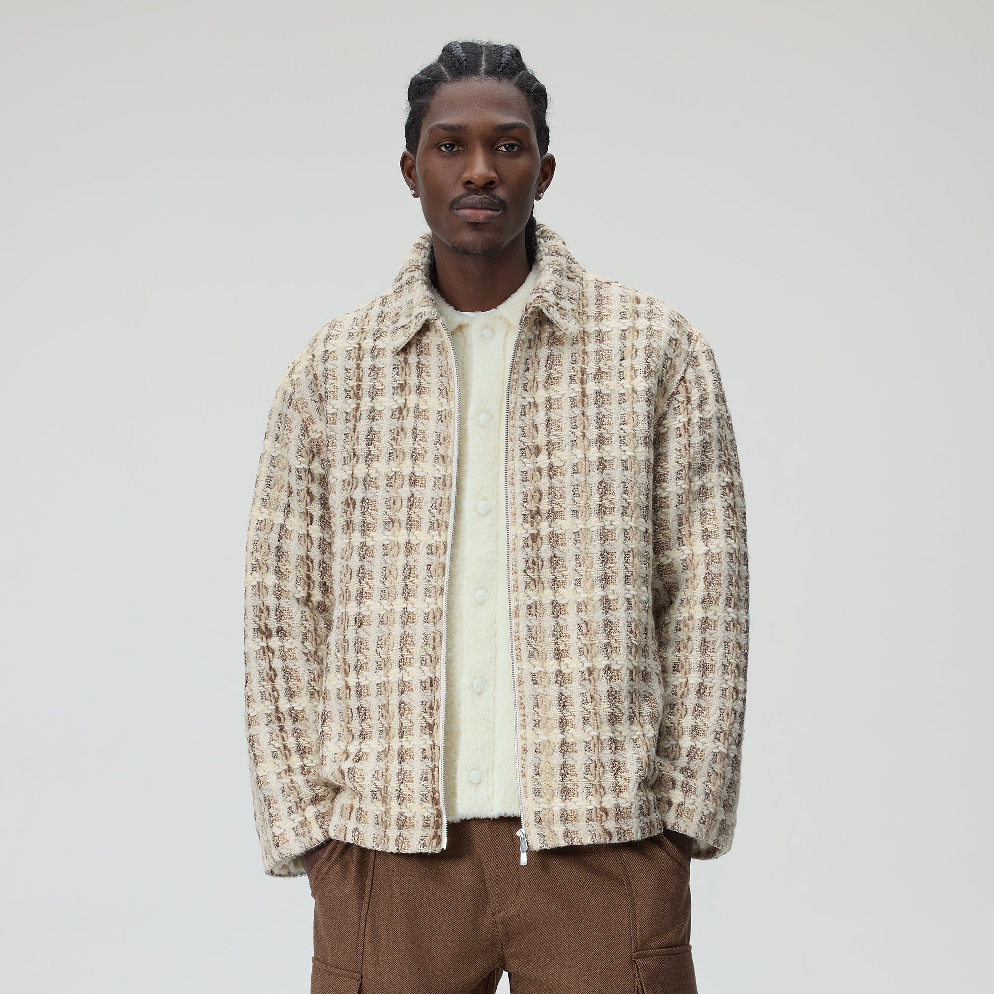 Kith Windowpane Tweed Coaches Jacket - Hallow