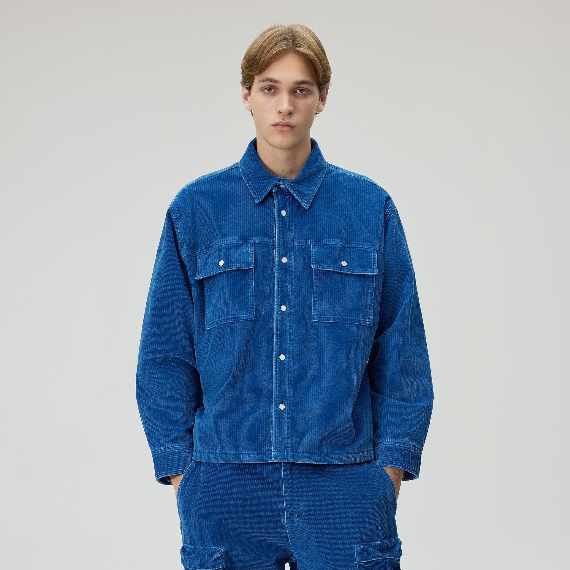 Kith Indigo Cord Vintage Apollo Shirt Jacket - Cyanotype - PH
