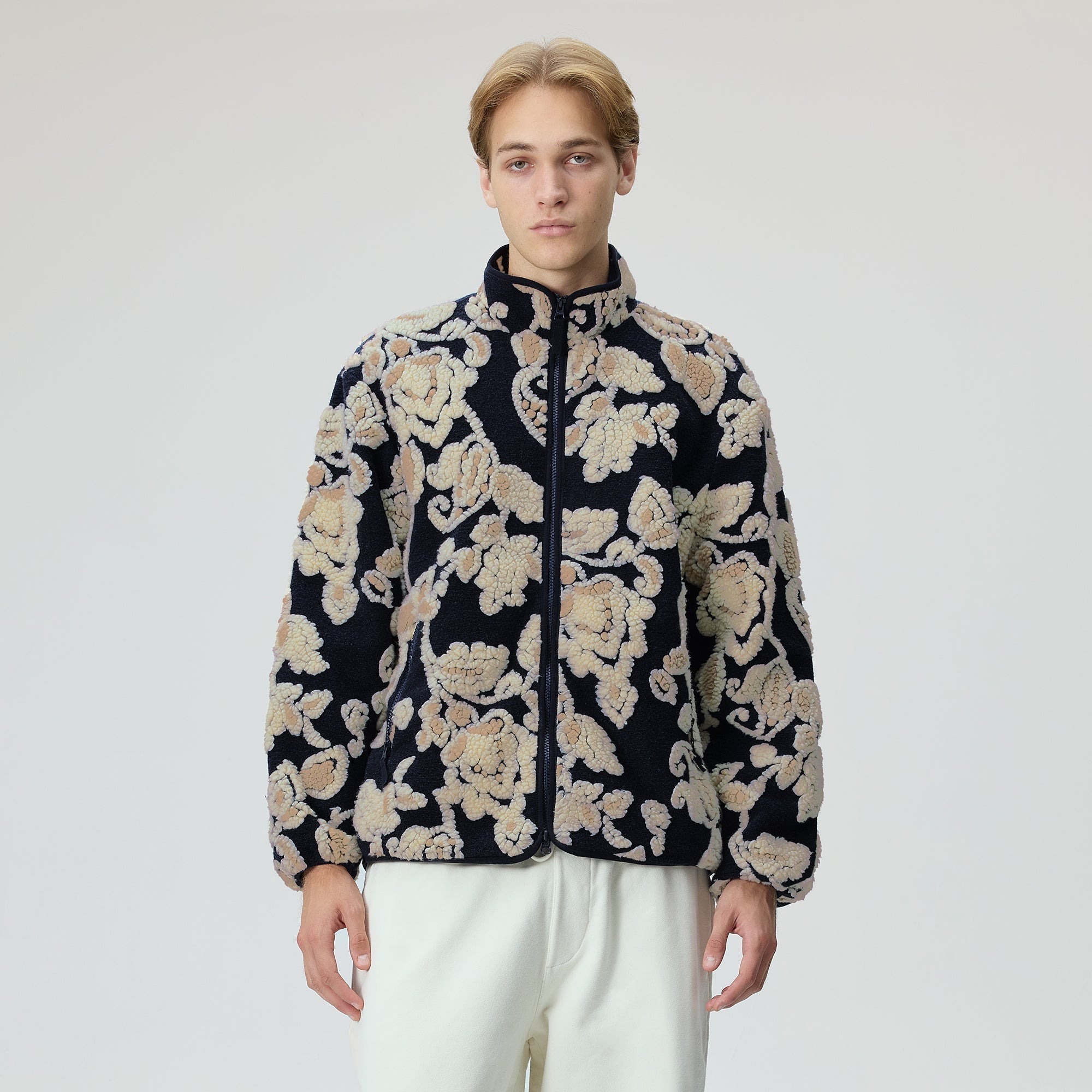 ジャケット・アウター KITH FLORAL SEERSUCKER HARDAWAY Kith for Wilson Embroidered Mesh Track Jacket - Nocturnal