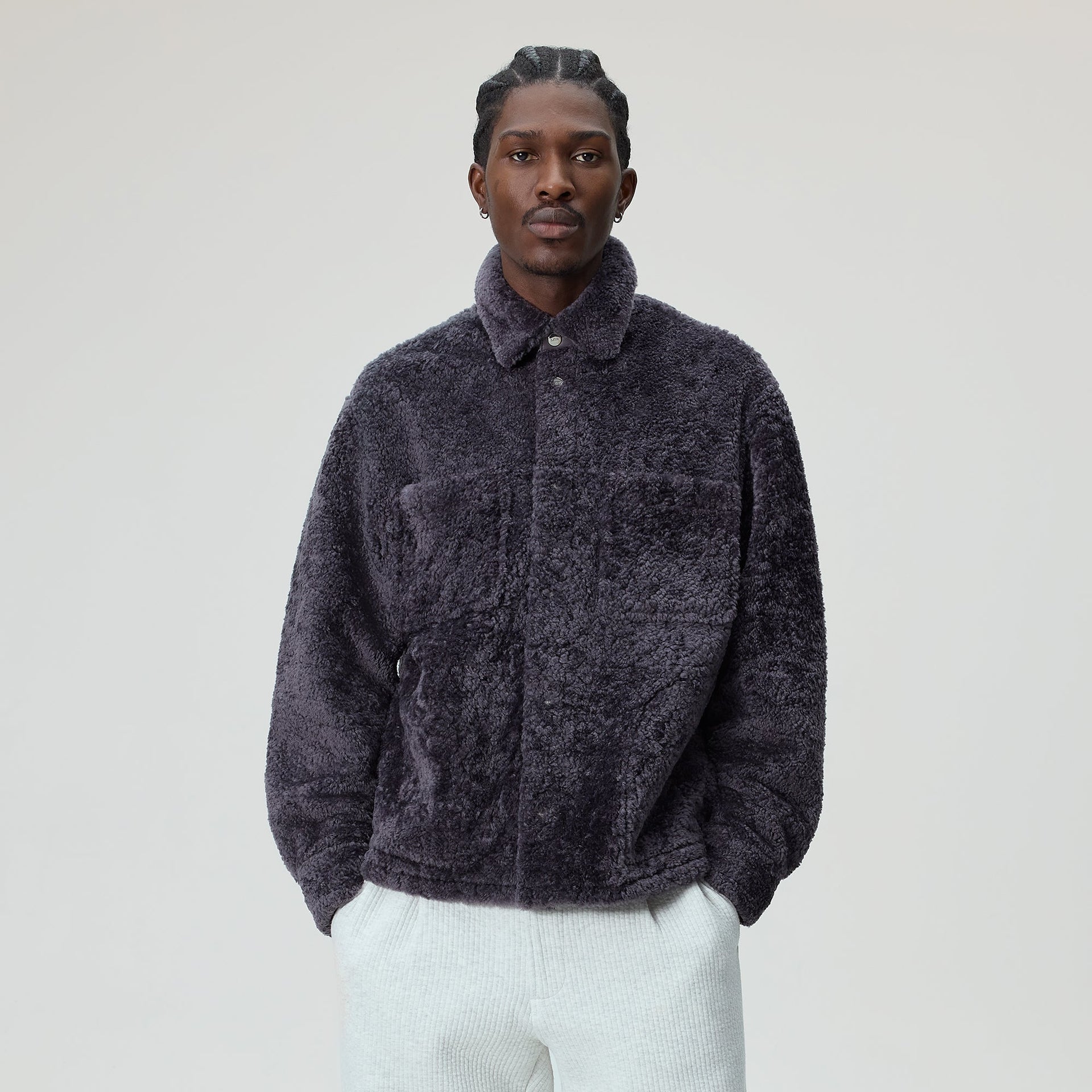 Kith Shearling Ace Shirt Jacket - Thunder - PH