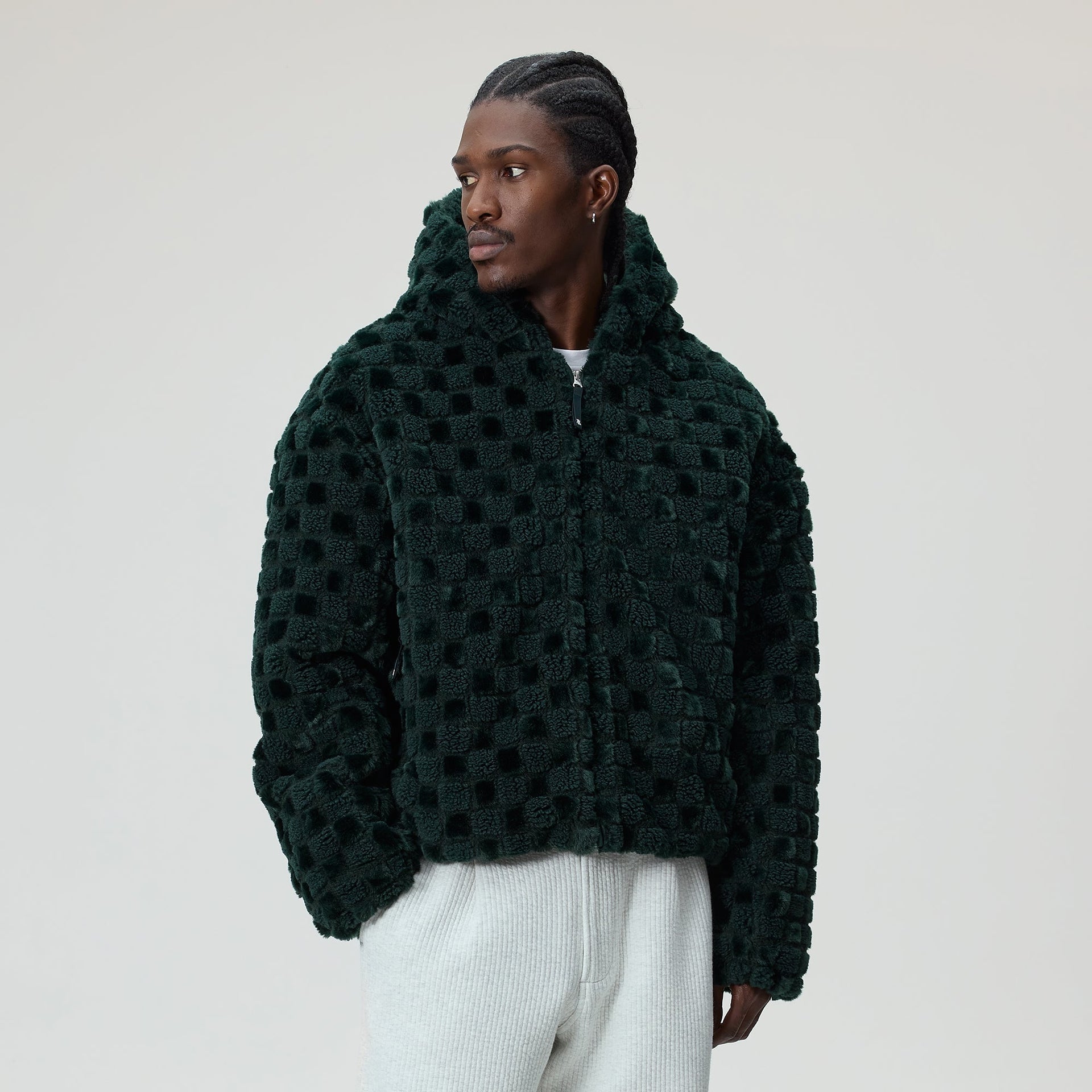 Kith Faux Fur Cropped Hoodie Bomber - Stadium - PH