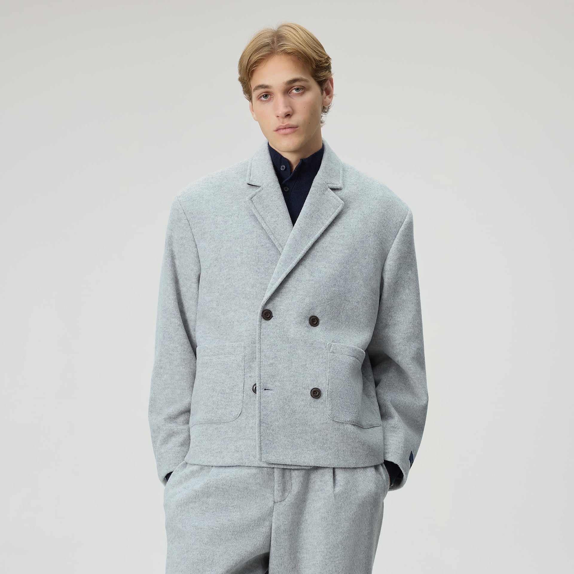 Kith Brushed Jersey Raya Blazer - Medium Heather Grey - PH