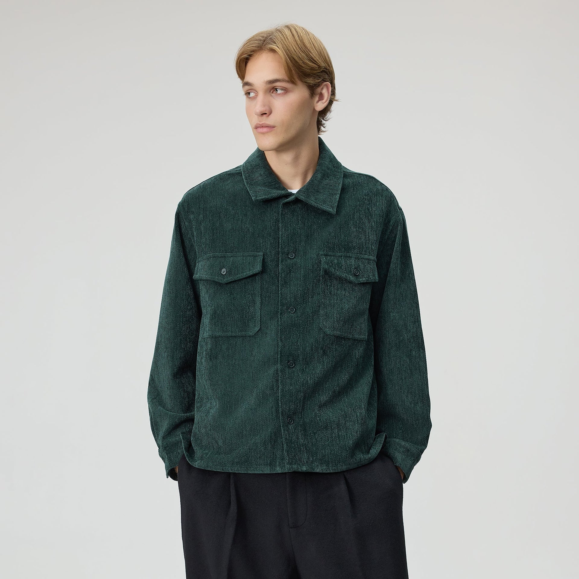 Kith Herringbone Velour Henson Buttondown - Stadium - PH