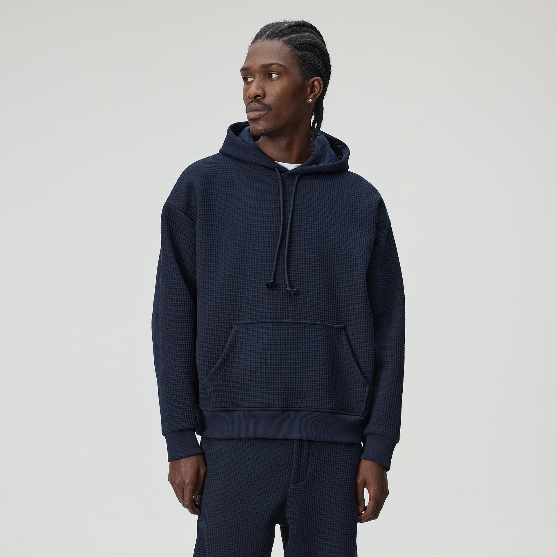 &Kin Check Jersey Nelson Hoodie - Aphotic - PH