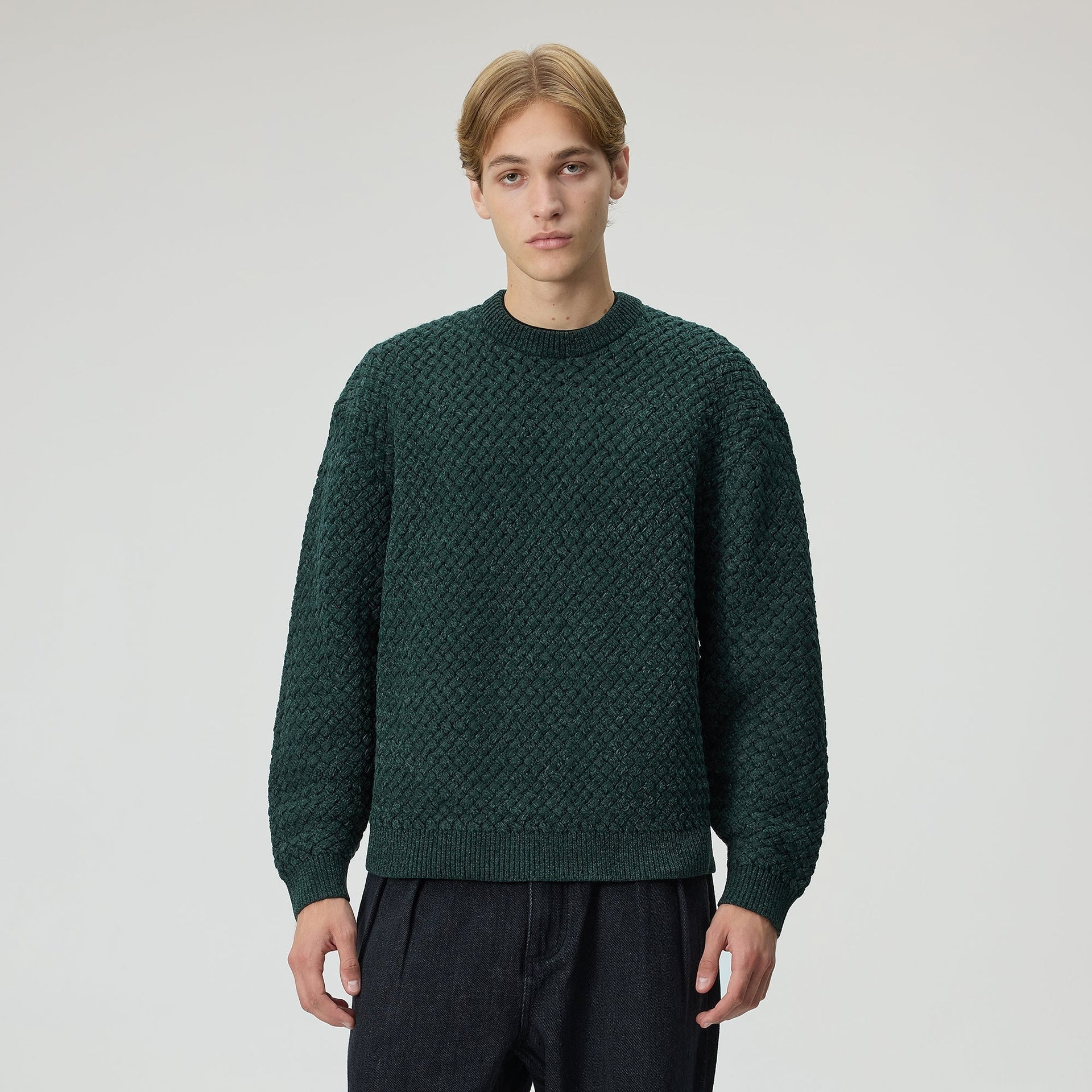 &Kin Basketweave Chenille Lewis Crewneck - Stadium - PH