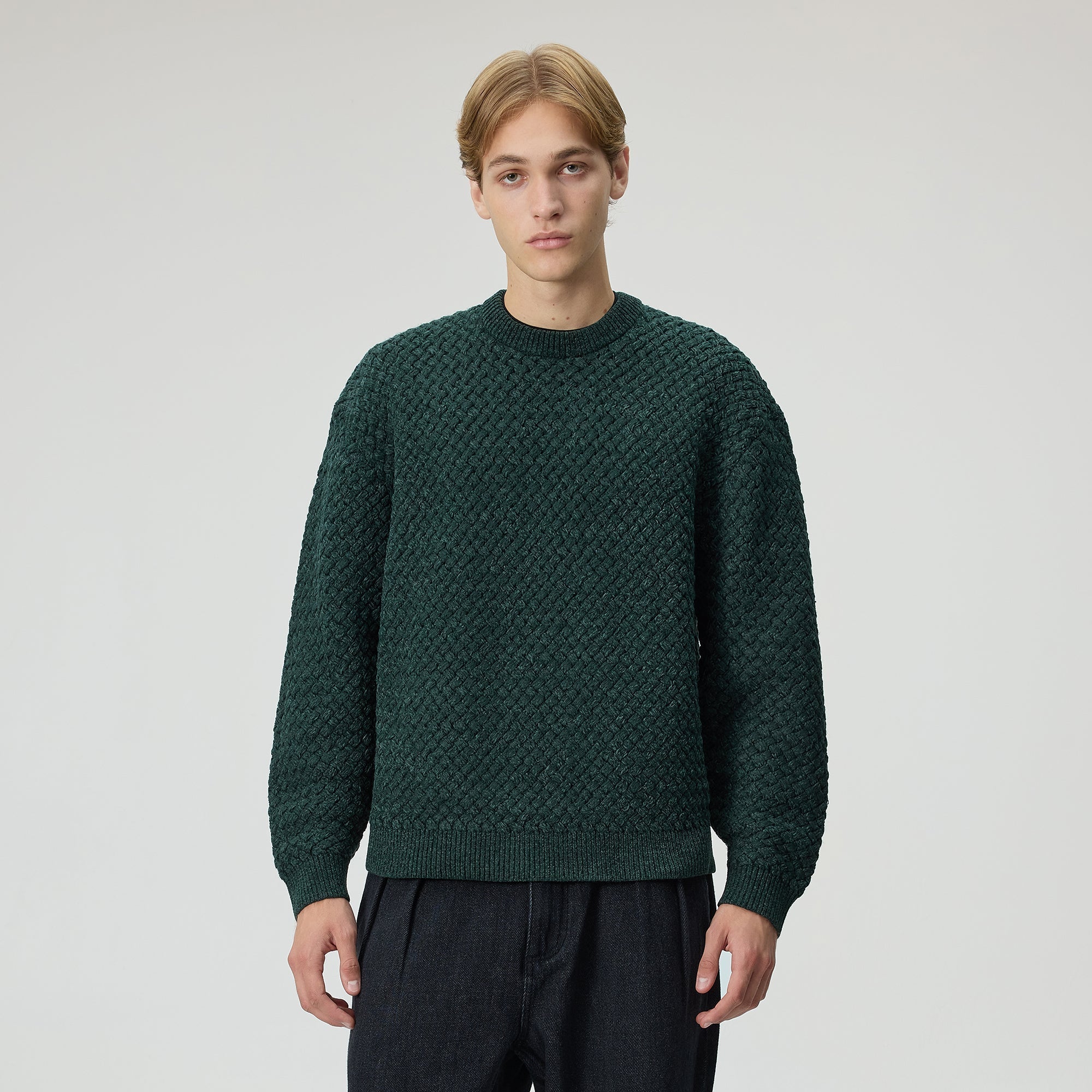 &Kin Basketweave Chenille Lewis Crewneck - Stadium – Kith
