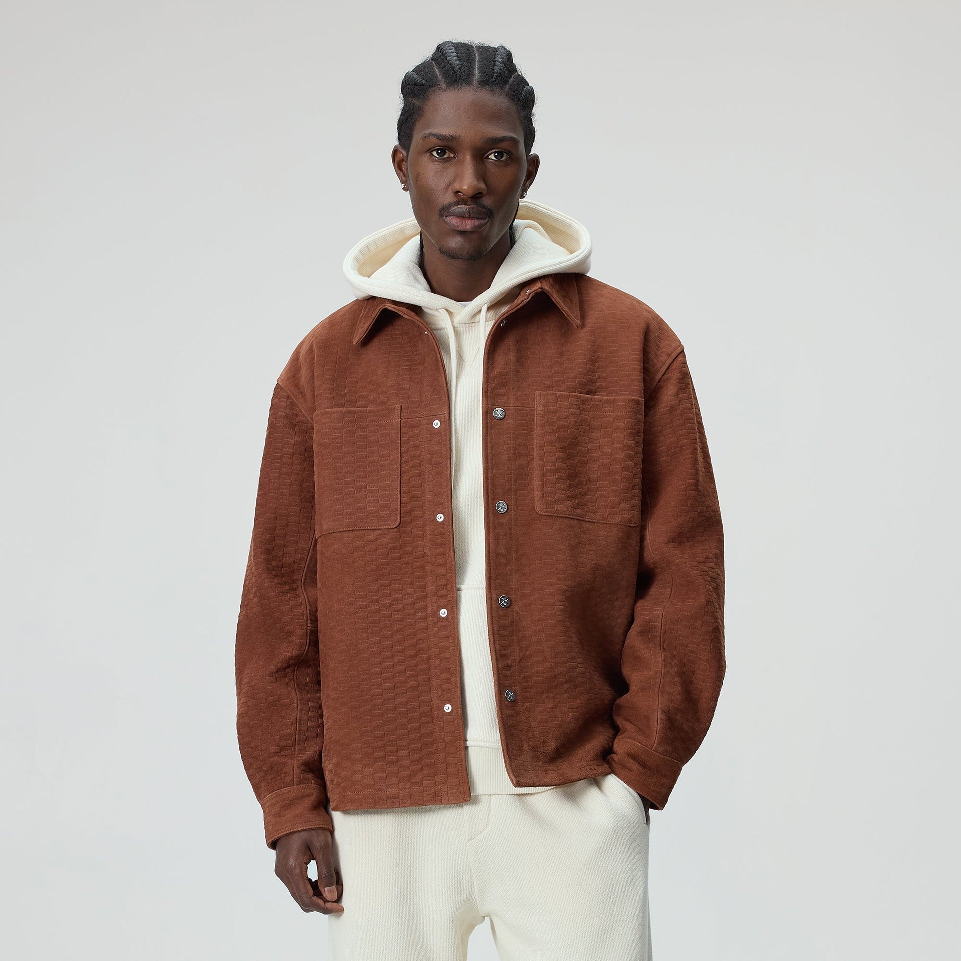 Kith Monogram Suede Apollo II Shirt - Walnut - PH