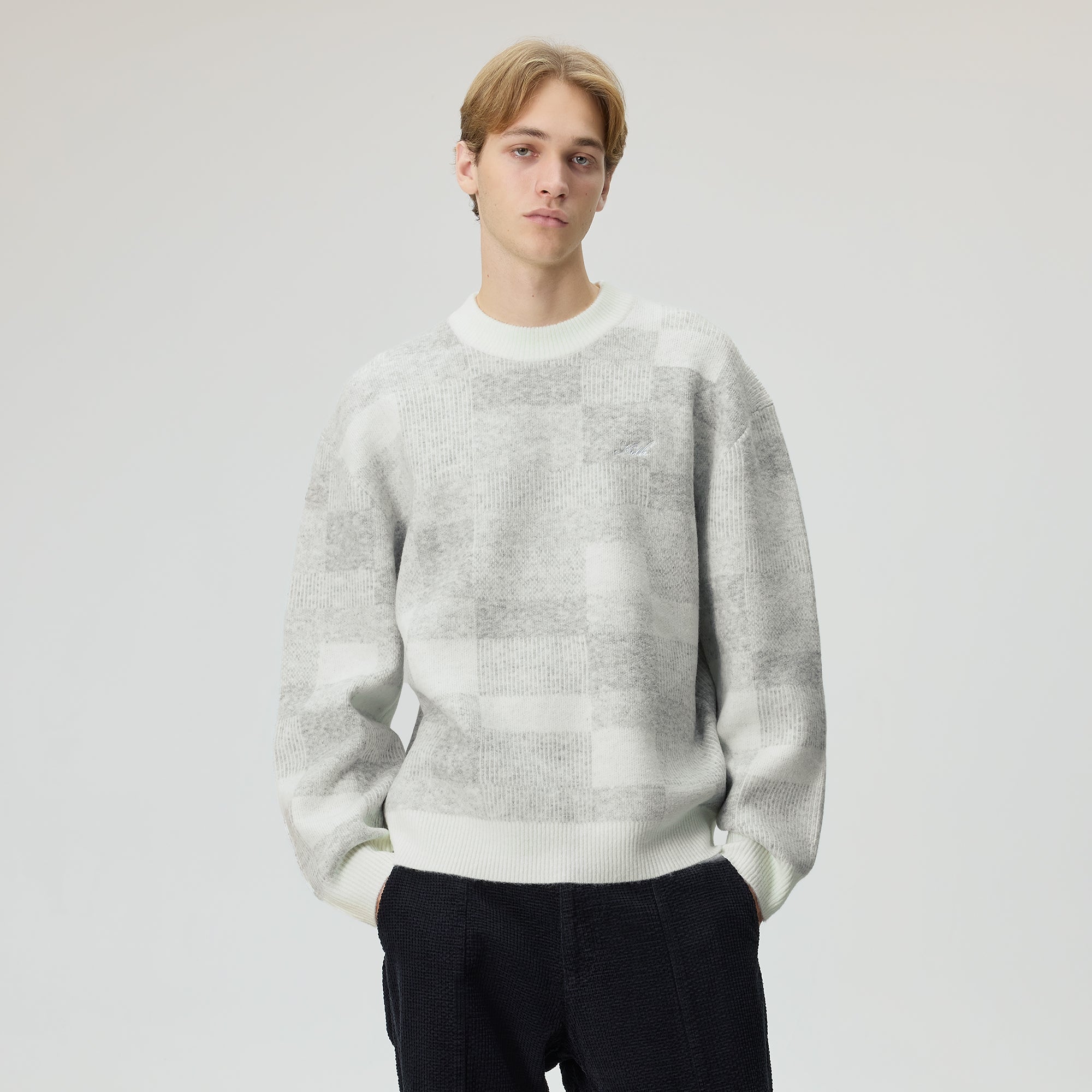 Kith Lewis Check Sweater - Sandrift