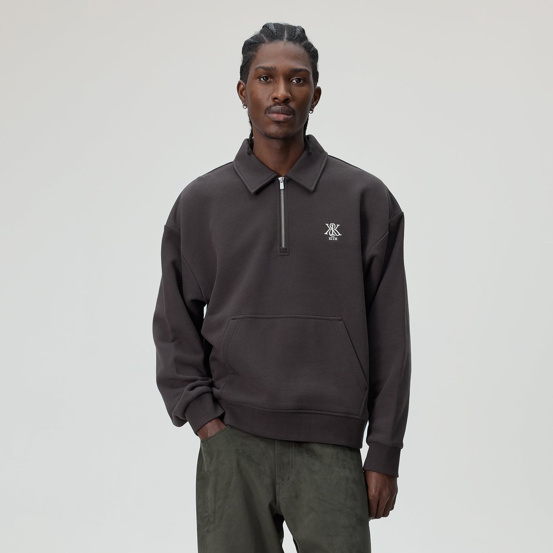 Kith Quarter Zip Popover Sweatshirt - Kindling - PH