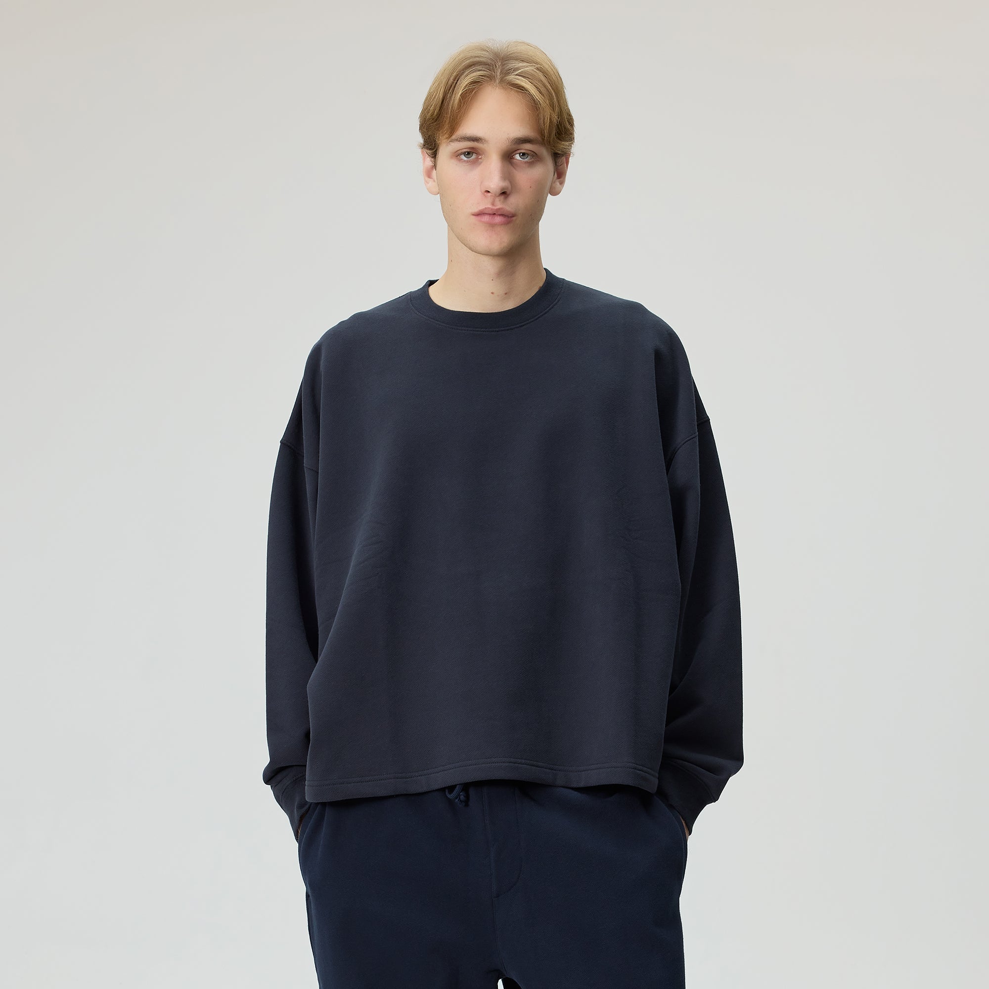 Kith Sueded French Terry Long Sleeve Lawson Tee - Black