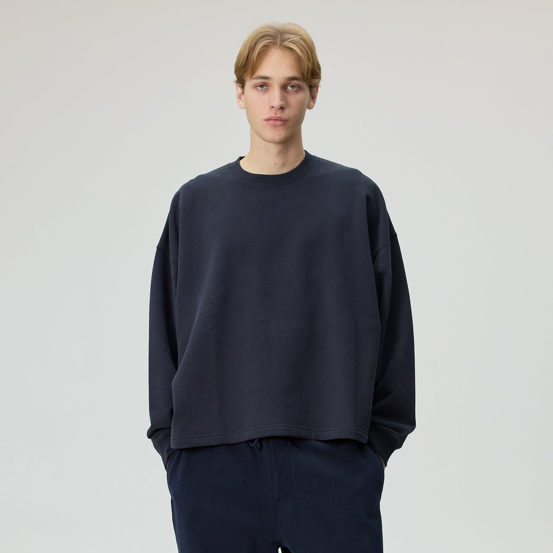 Kith Sueded French Terry Long Sleeve Lawson Tee - Black - PH