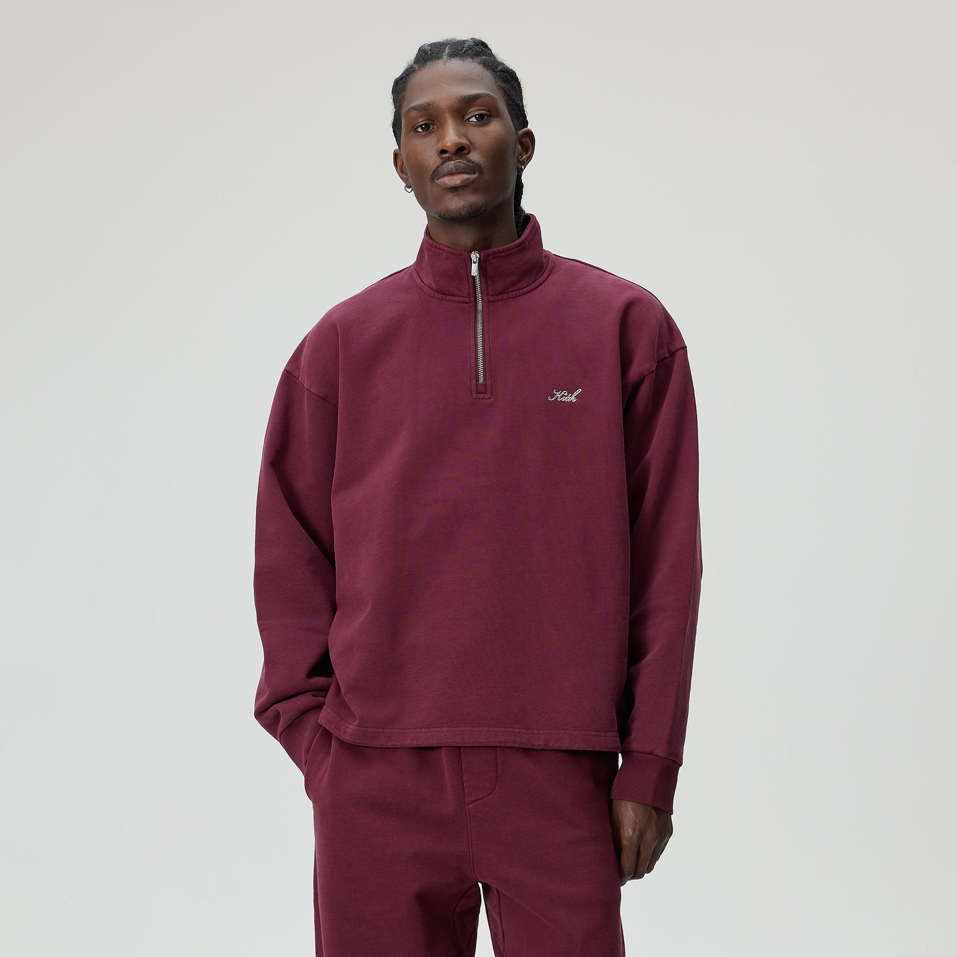 Kith Nelson Quarter Zip Pullover - Magma - PH