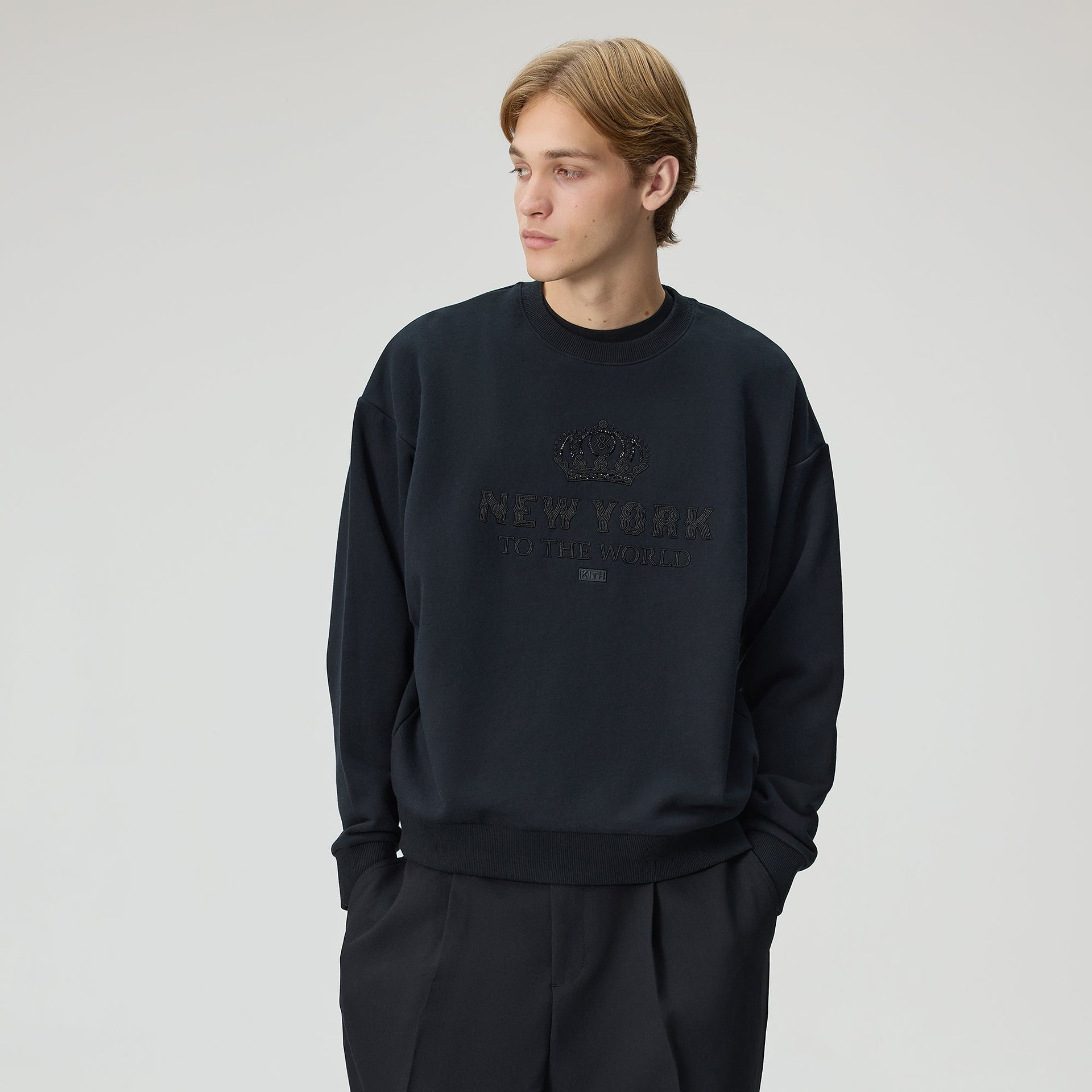 Kith New York To The World Crown Crewneck - Black - PH