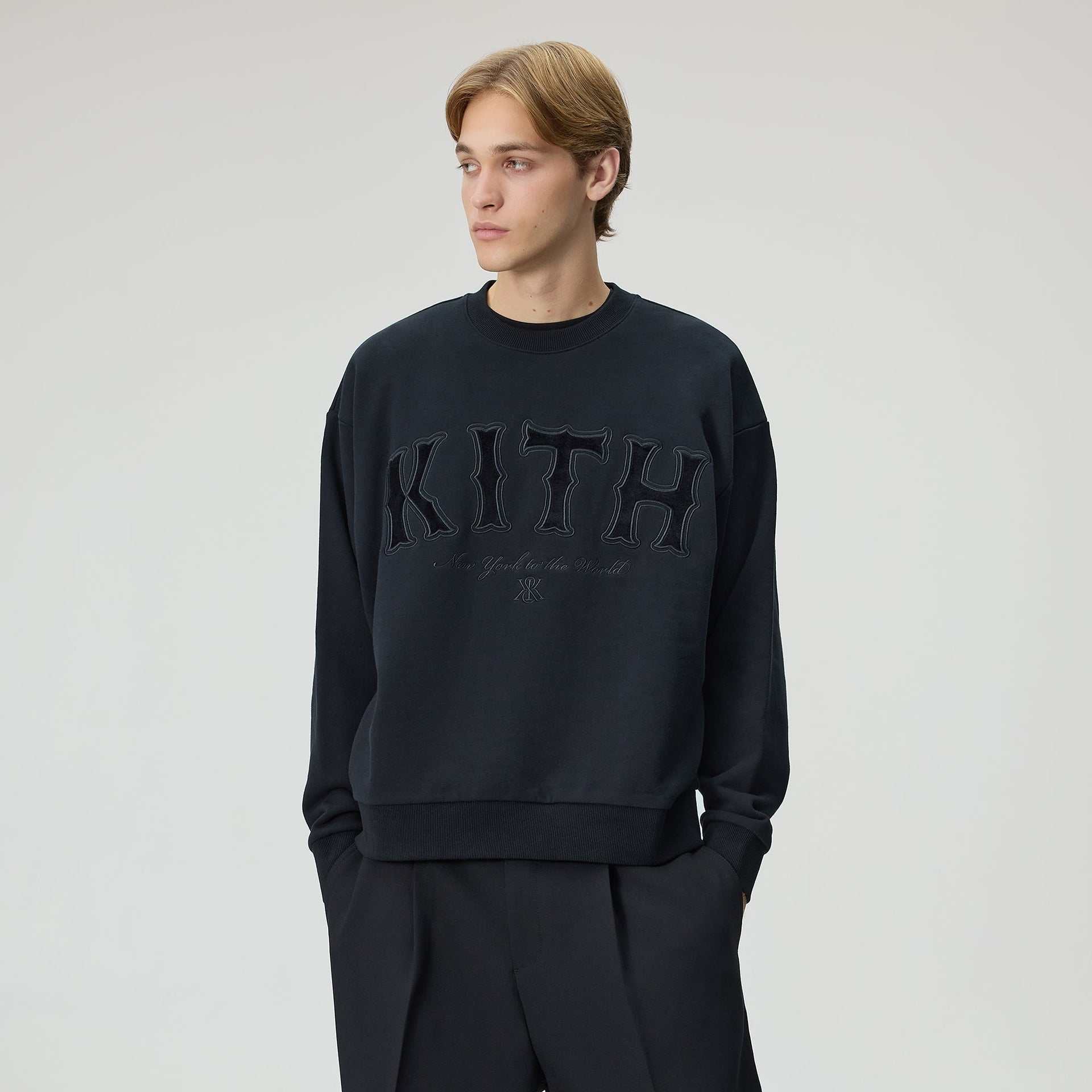 Kith Arched Logo Crewneck - Black - PH