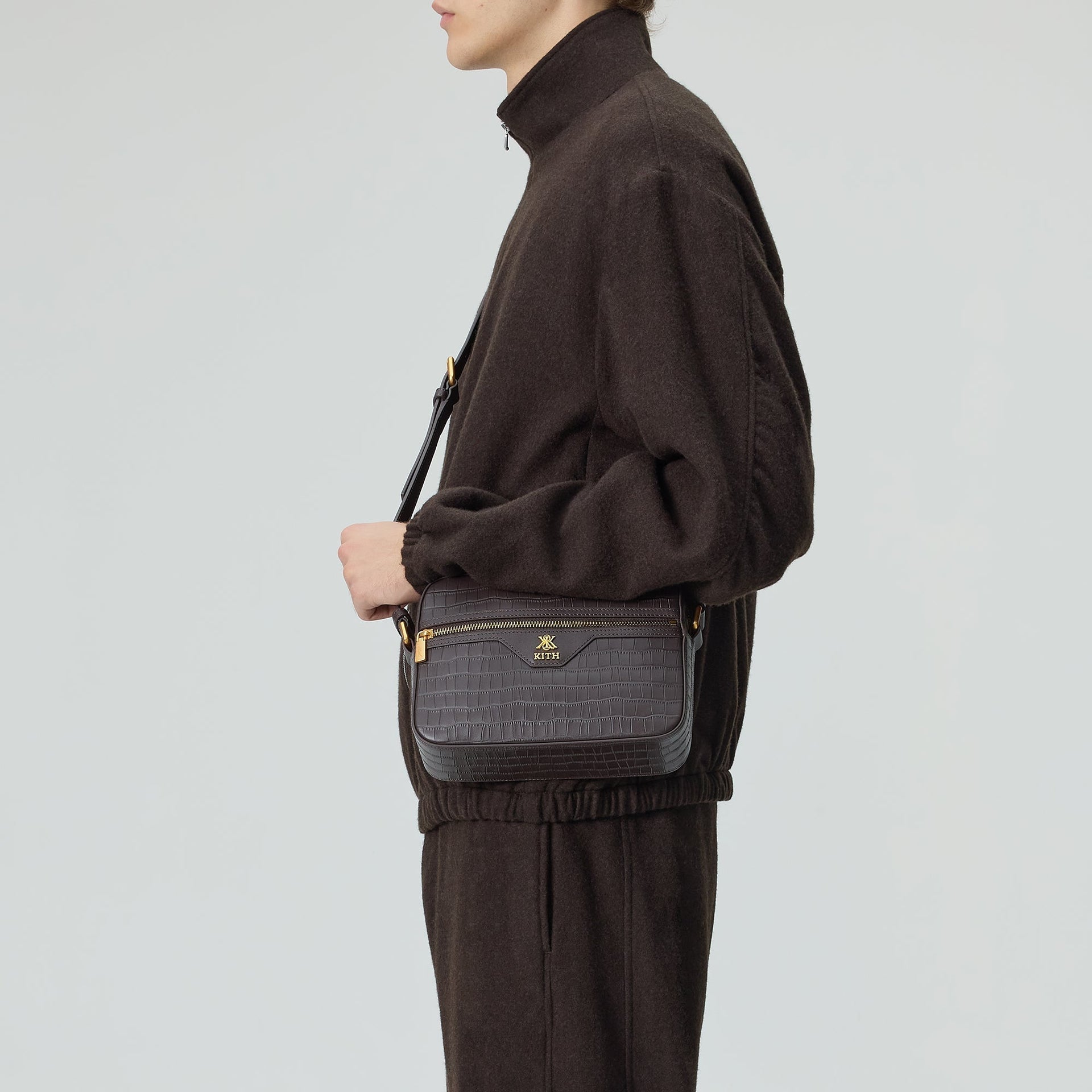 Kith Croc Debossed Leather Camera Crossbody - Incognito - PH