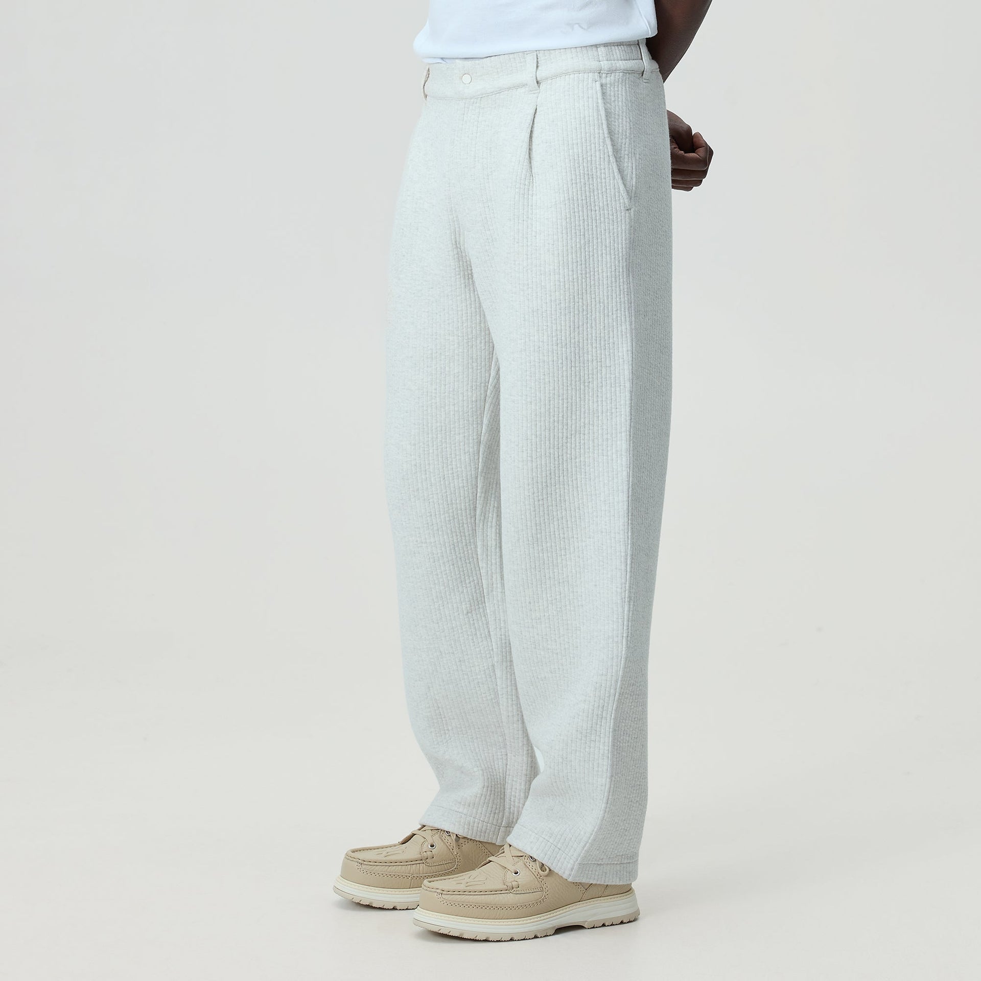 Kith Striped Interlock Garrison Pant - Light Heather Grey - PH
