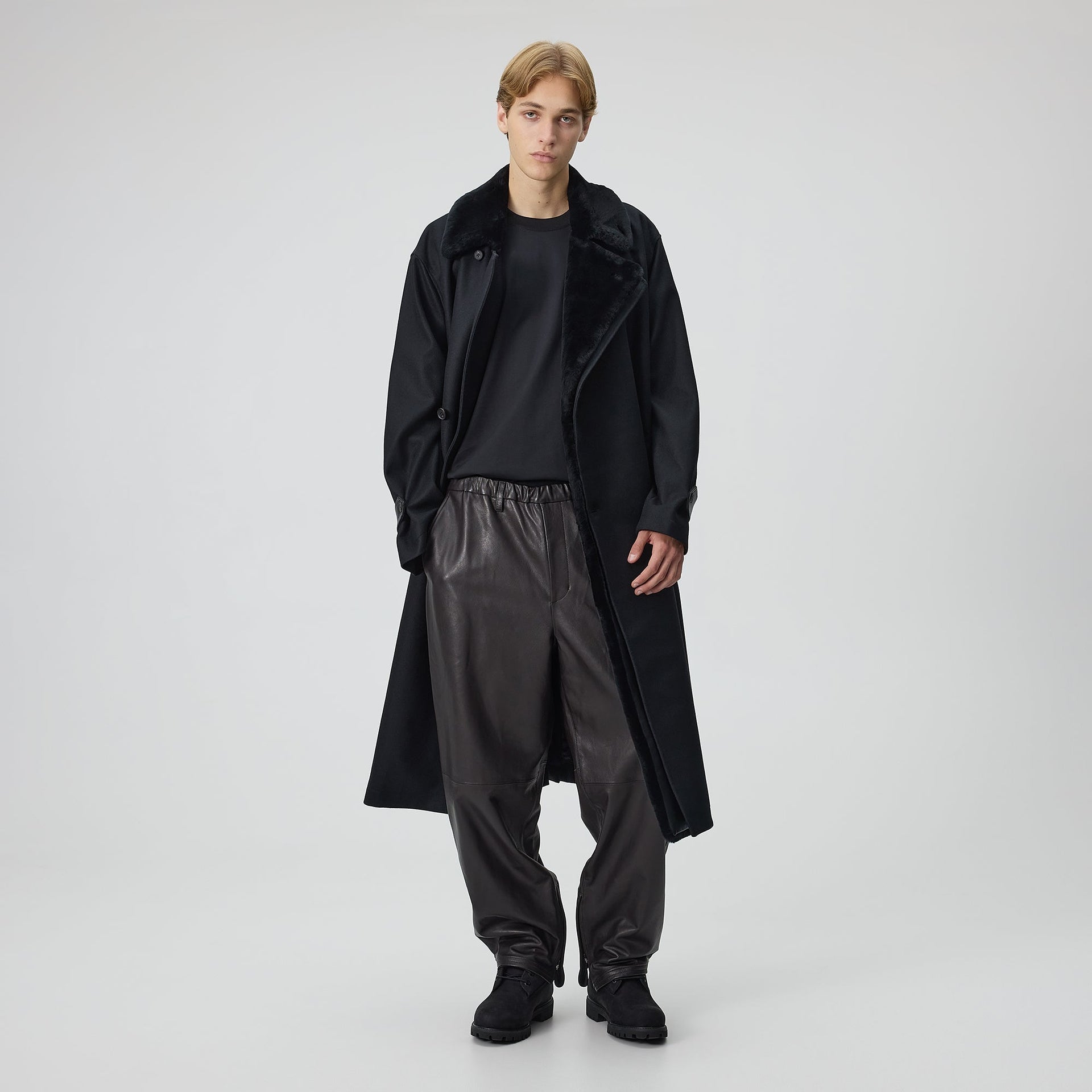 Kith 101 for ssstein Double Lapeled Double Breasted Coat - Black - PH