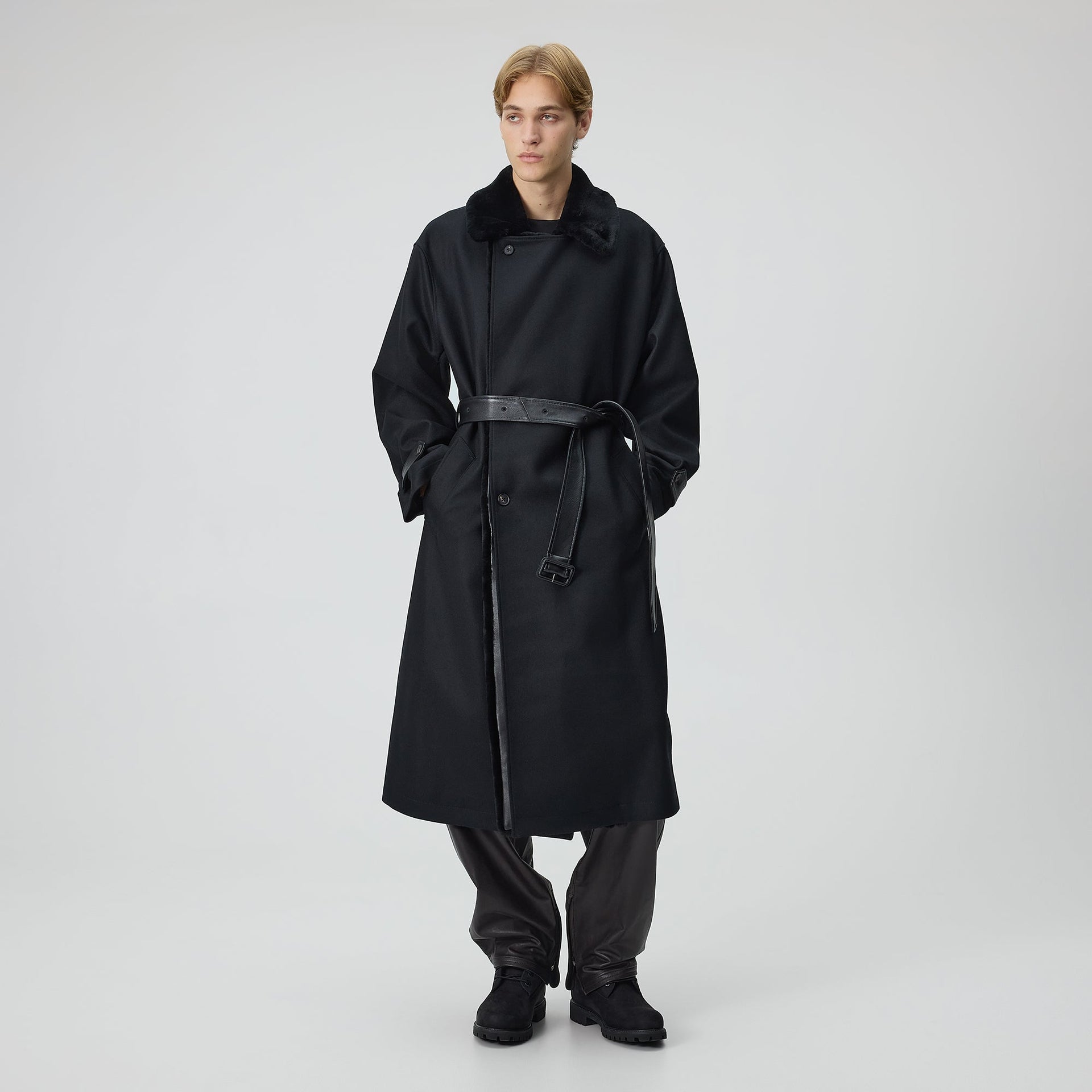 Kith 101 for ssstein Double Lapeled Double Breasted Coat - Black - PH