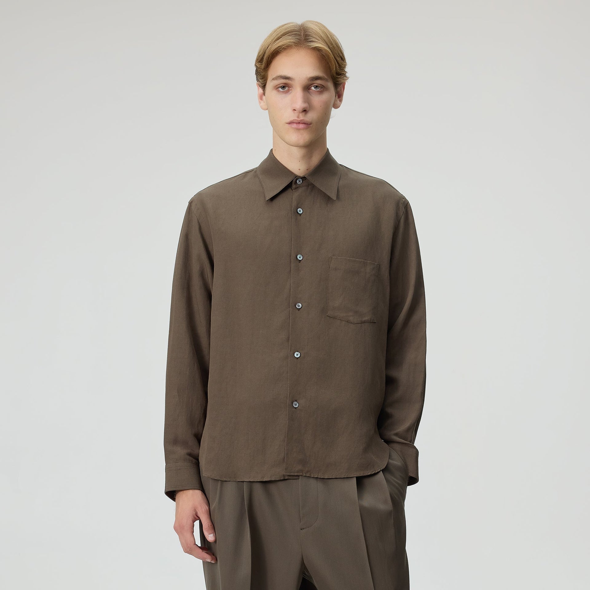 Kith 101 for ssstein Rayon Linen Button Down Shirt - Kindling - PH