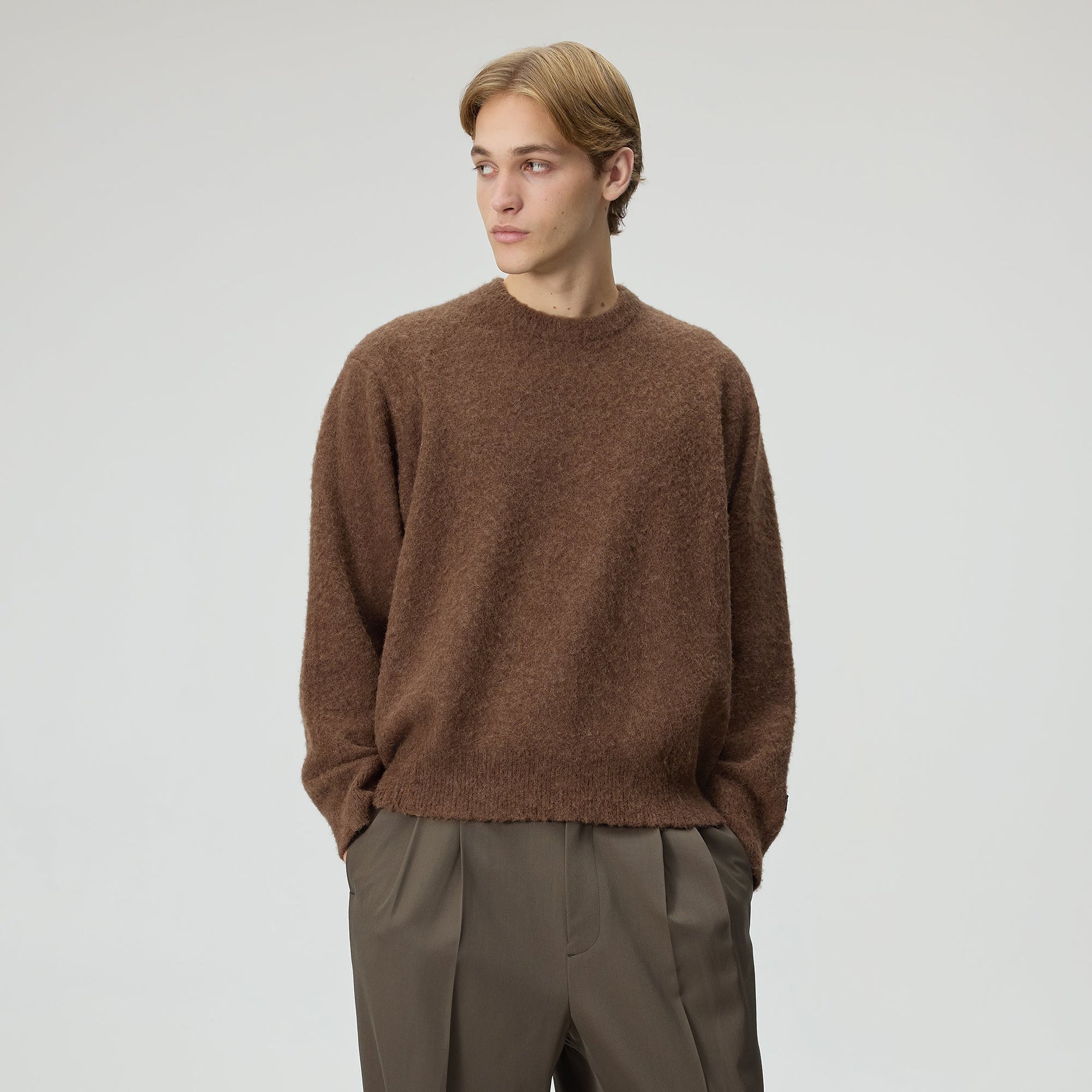 Kith 101 for ssstein Wool Alpaca Knit Crewneck Pullover - Mulch - PH