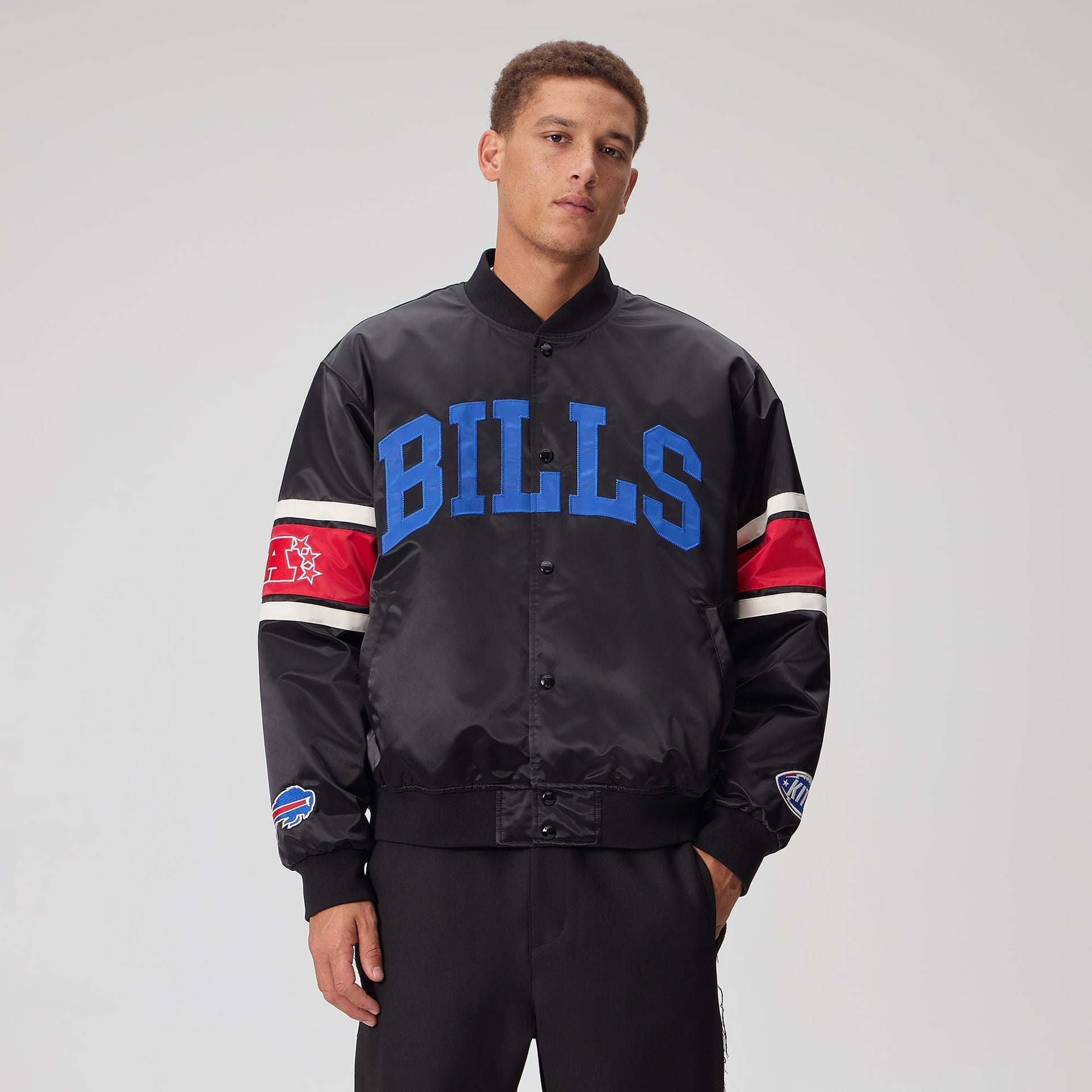 Kith for the NFL Buffalo Bills Satin Bomber Jacket - Black - PH