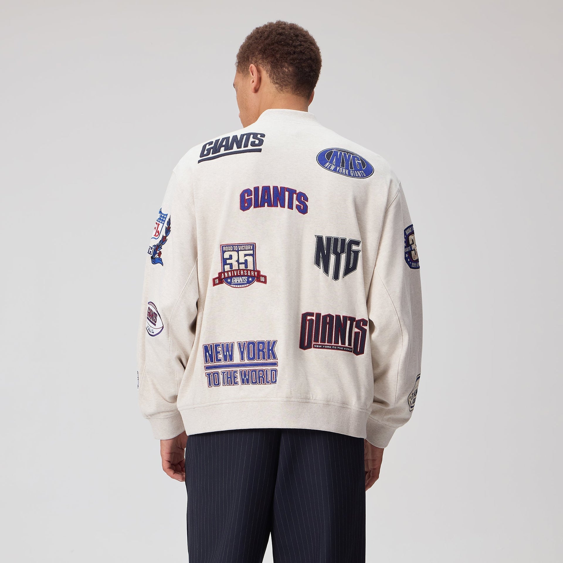 Kith for the NFL New York Giants Marvin Bomber Jacket - Sandrift - PH
