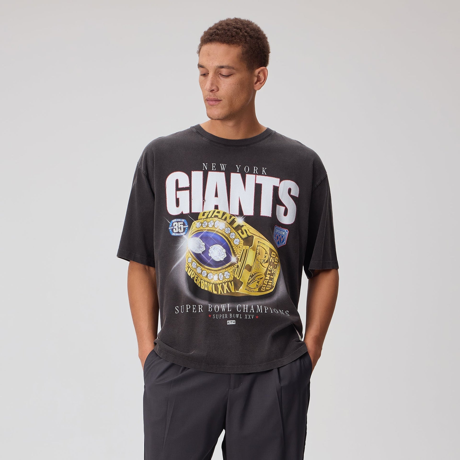 Kith for the NFL New York Giants Ring Vintage Jones Tee - Black - PH
