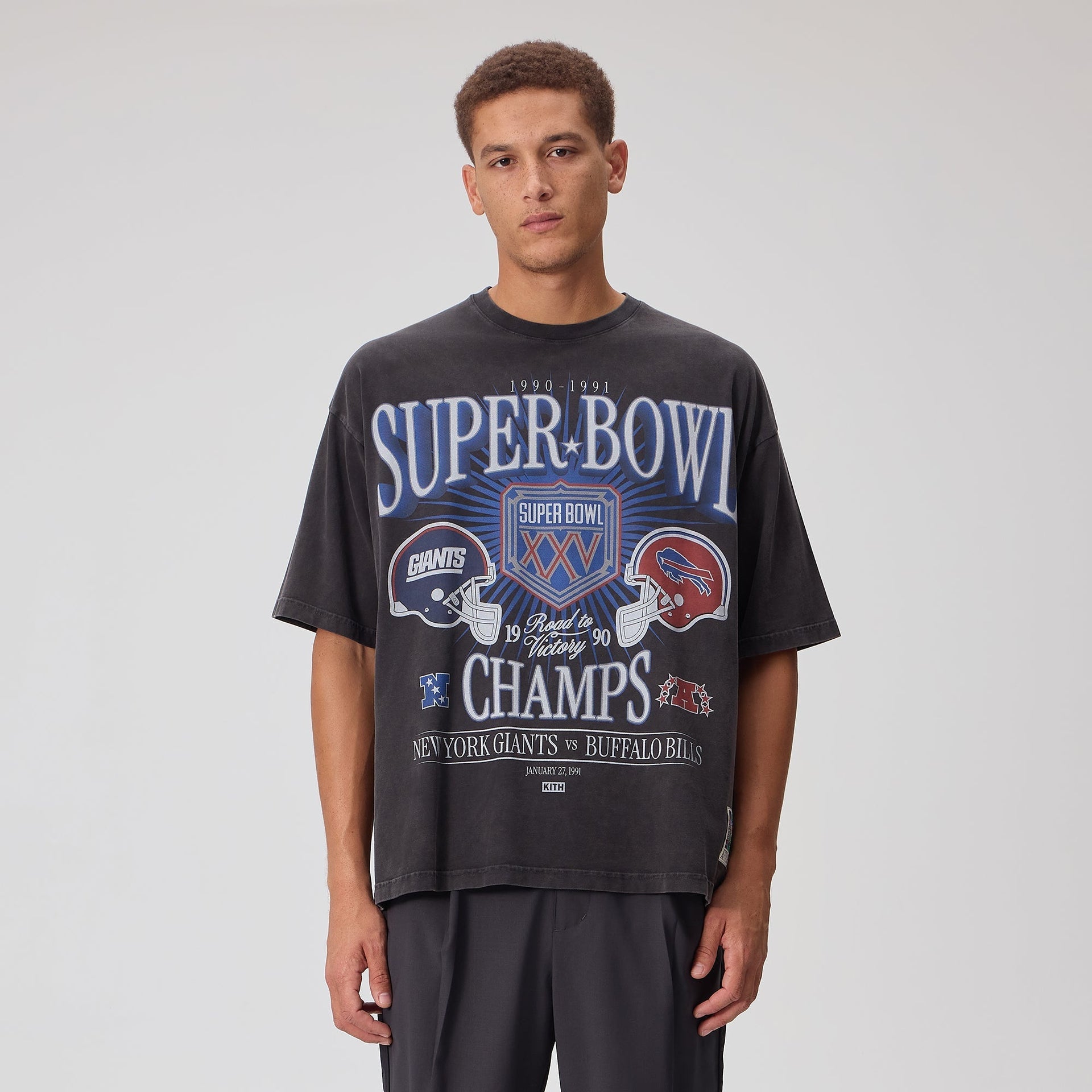 Kith for the NFL Super Bowl Vintage Bishop Tee - Black - PH