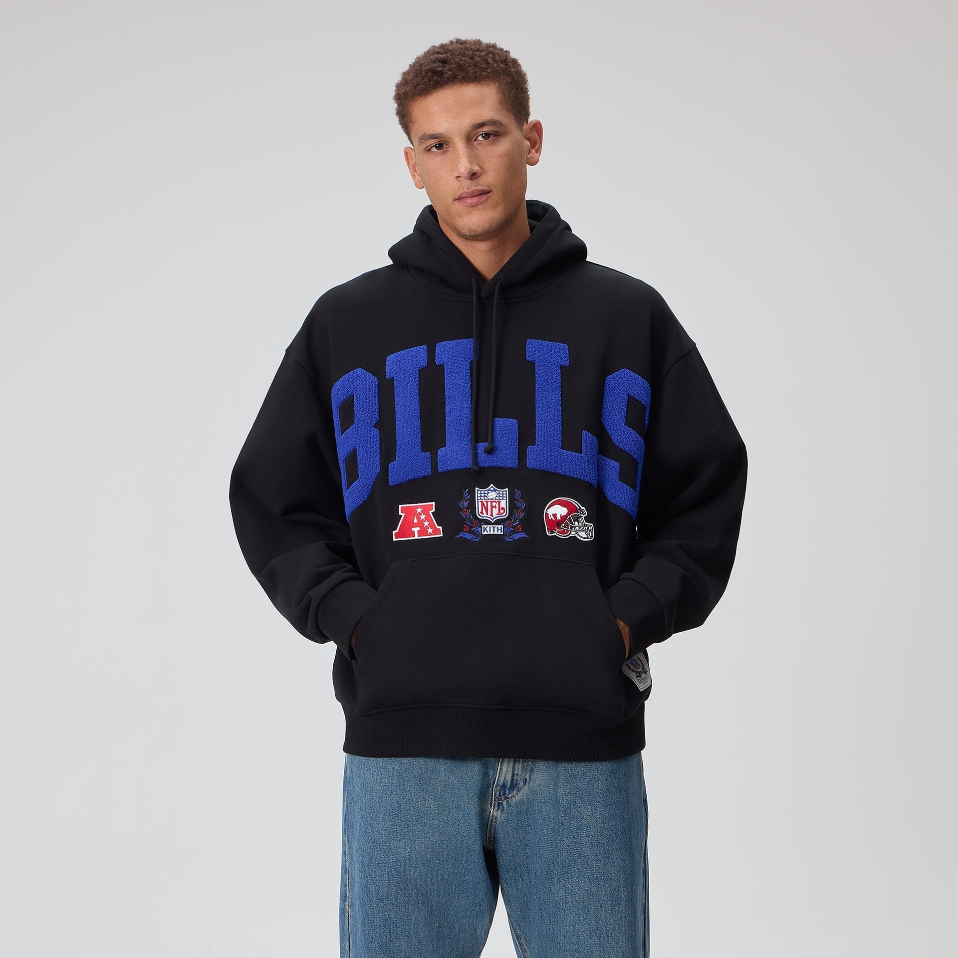 Kith for the NFL Buffalo Bills Stitched Vintage Hoodie - Black - PH