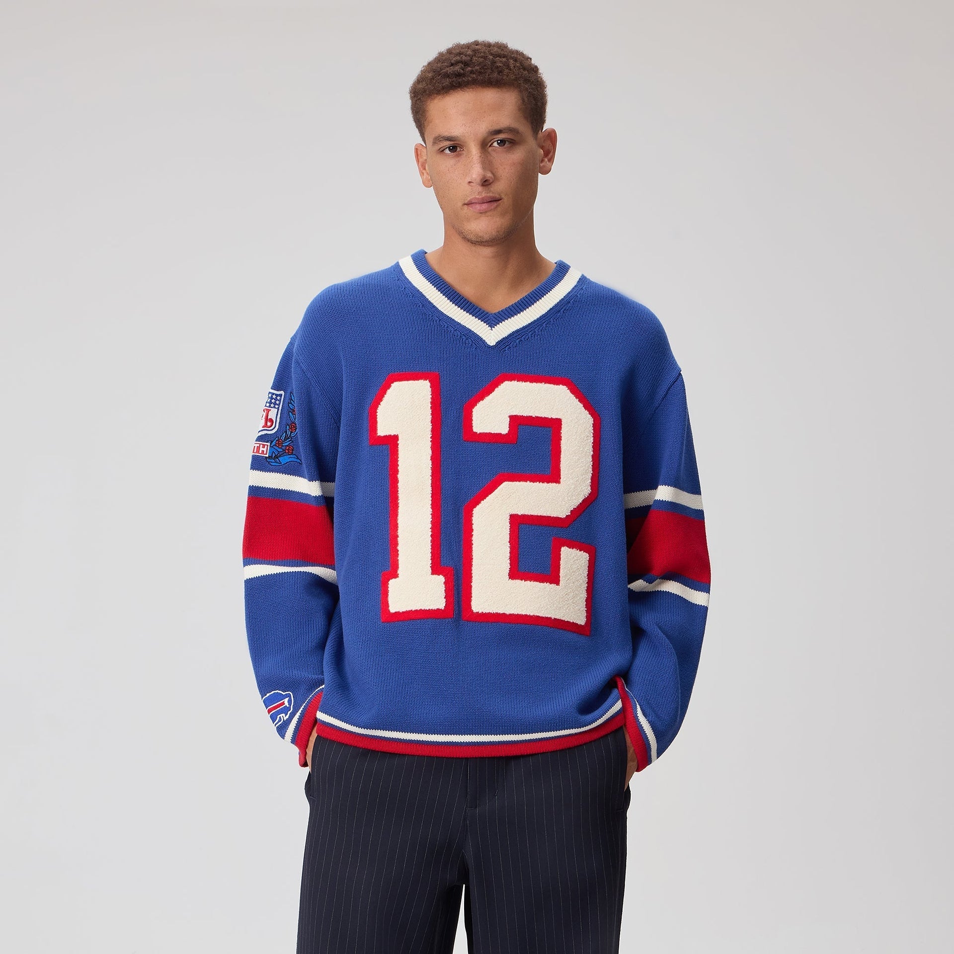 Kith for the NFL Buffalo Bills V-Neck Beau Knit Sweater - Current - PH