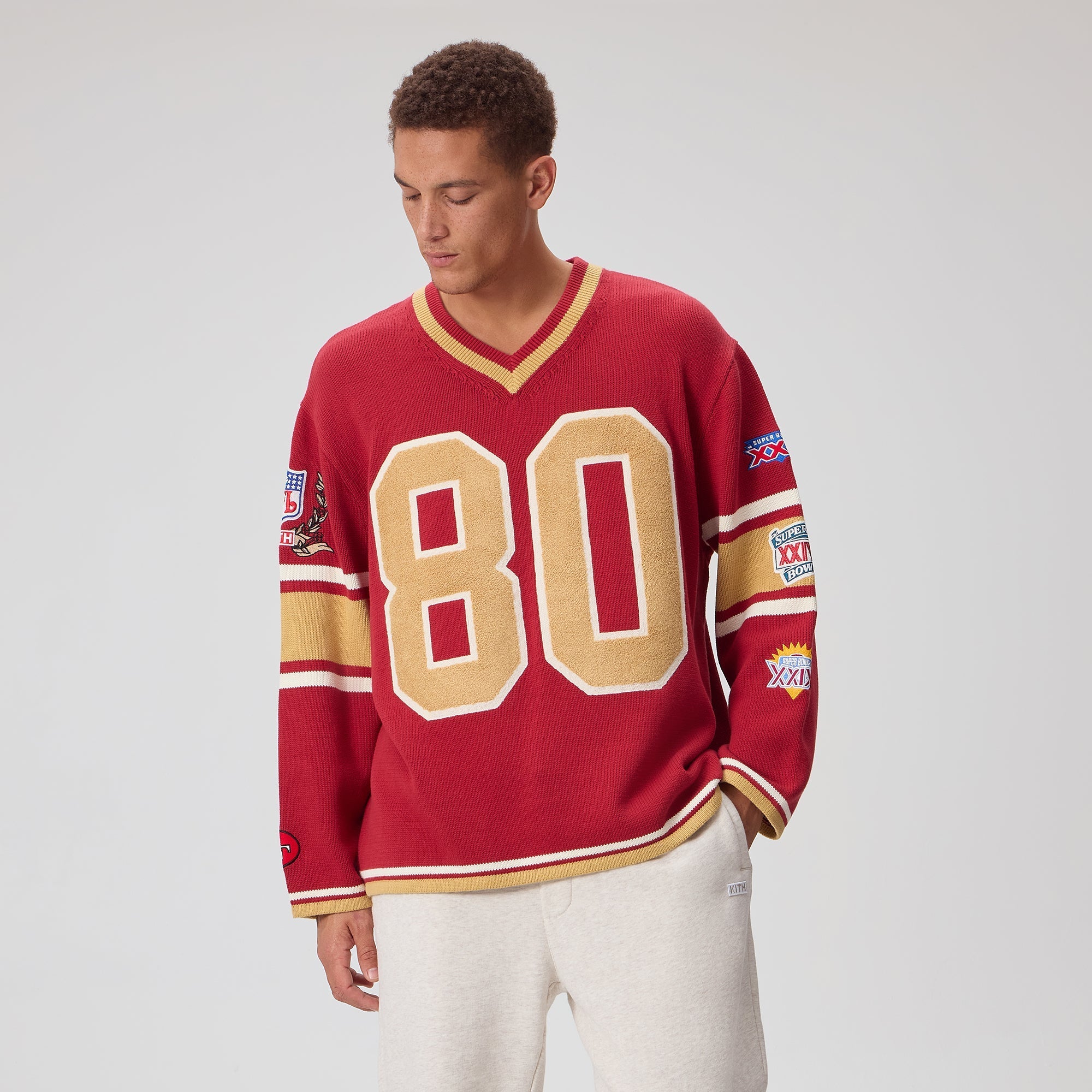 Kith for the NFL San Francisco 49ers V-neck Beau Knit Sweater - Presen