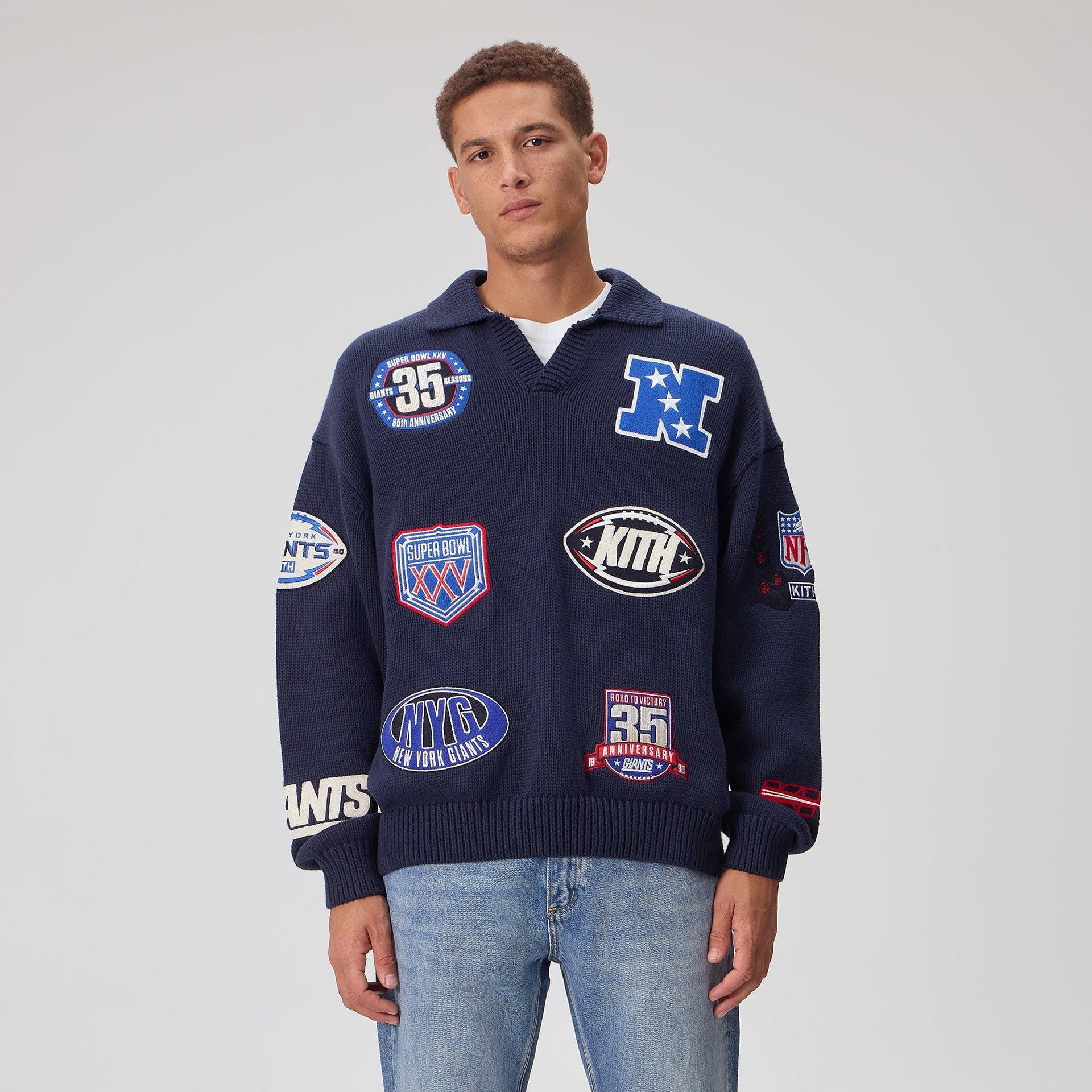 Kith for the NFL New York Giants Nelson Rugby Sweater - Nocturnal - PH