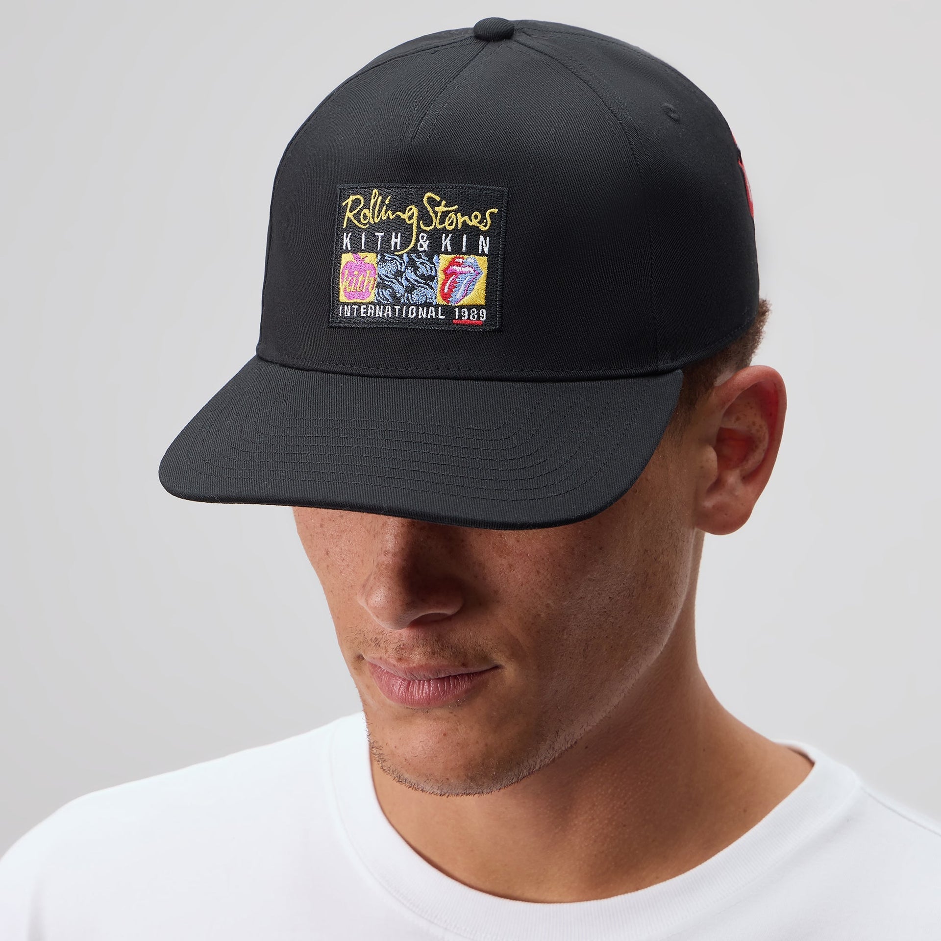 Kith for The Rolling Stones Twill Bay Low Pinch Crown Hat - Black - PH